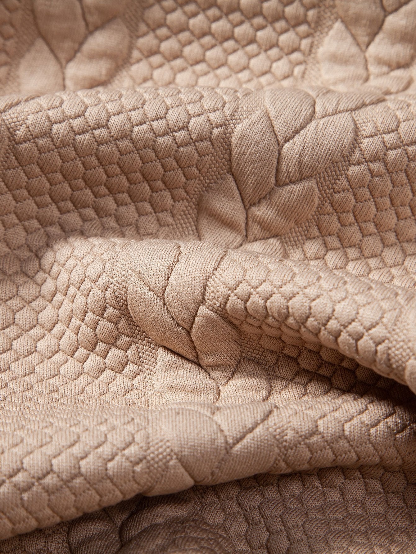 Relax Fit Wheat Jacquard Hoodie - Naturzy