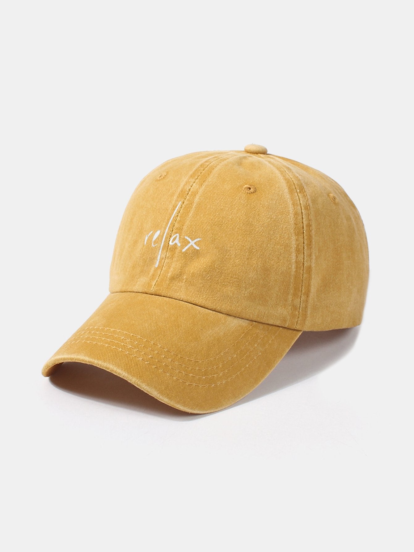 Relax Pattern Classic Retro Washed Distressed Cotton Baseball Cap - Naturzy