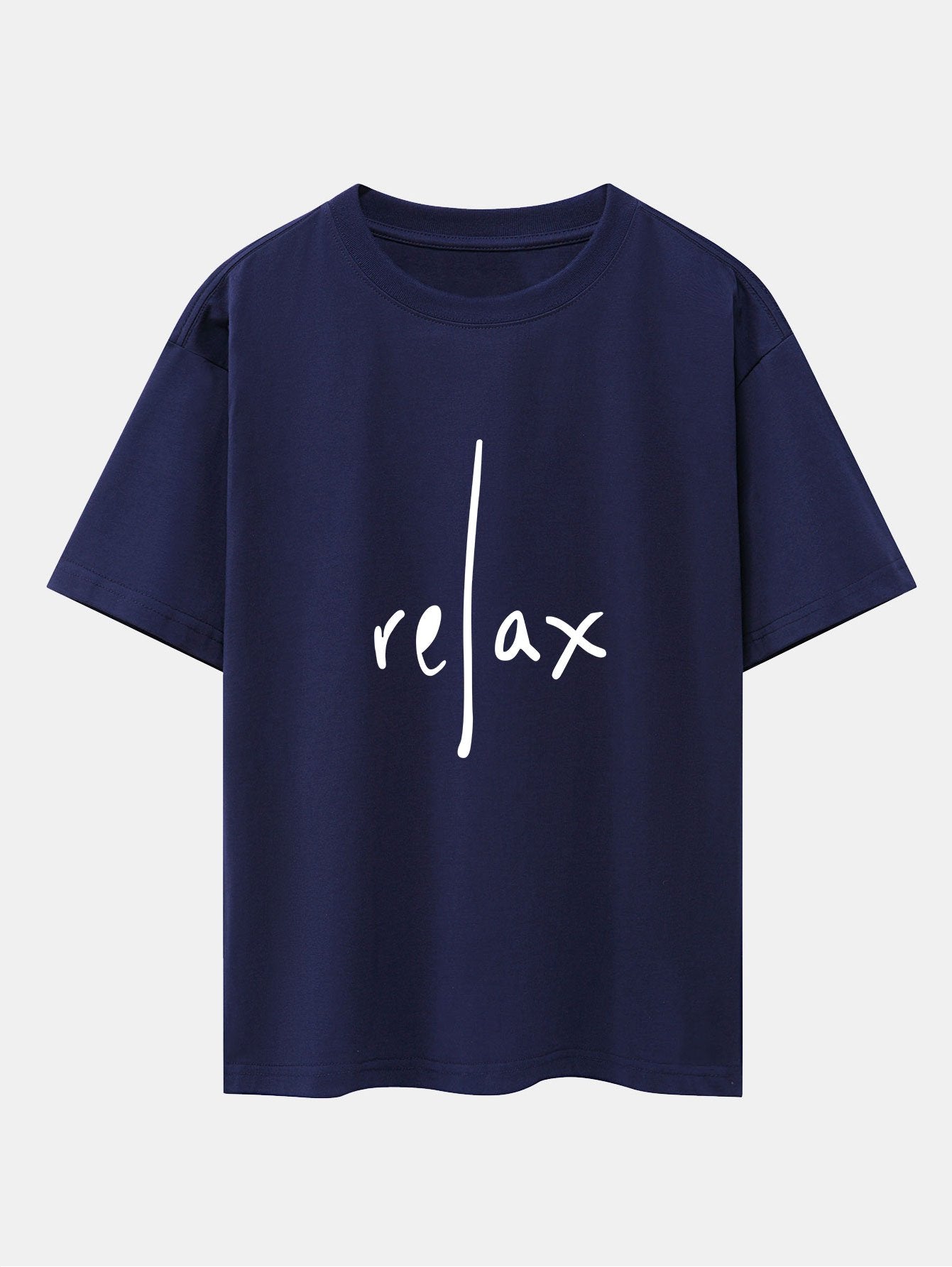 Relax Print Drop Shoulder Oversize T-Shirt - Naturzy