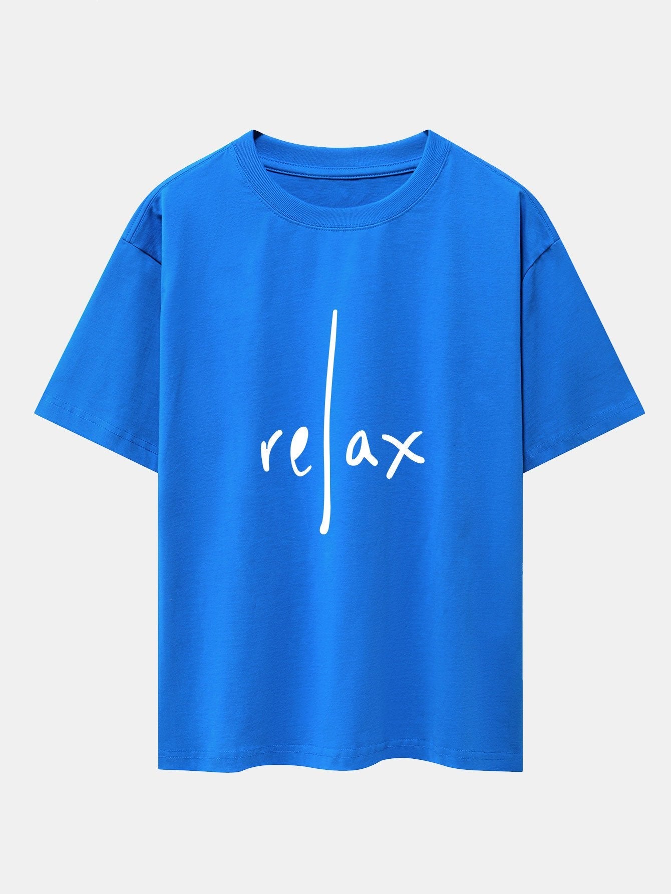 Relax Print Drop Shoulder Oversize T-Shirt - Naturzy