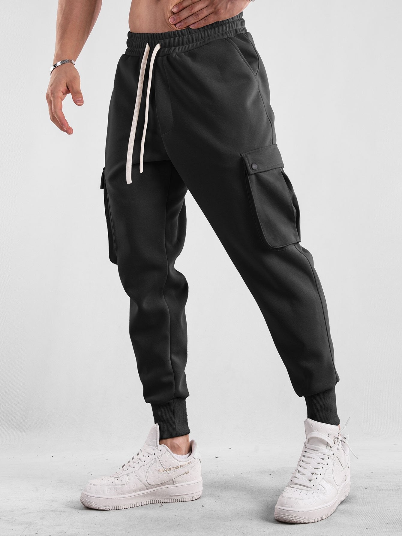 Drawstring Cargo Jogger Pants - Naturzy
