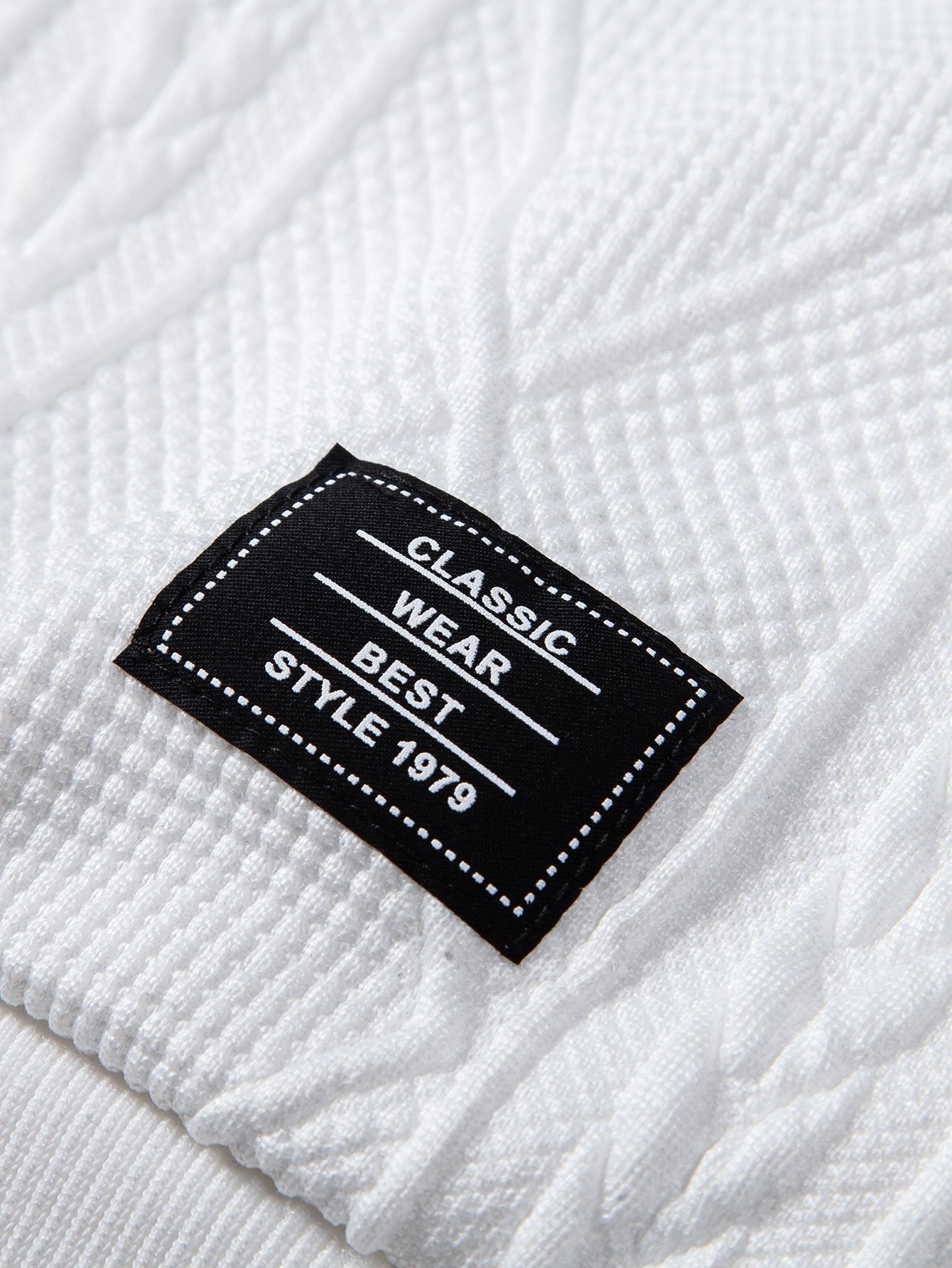 Relax Fit Geometric Jacquard Hoodie - Naturzy