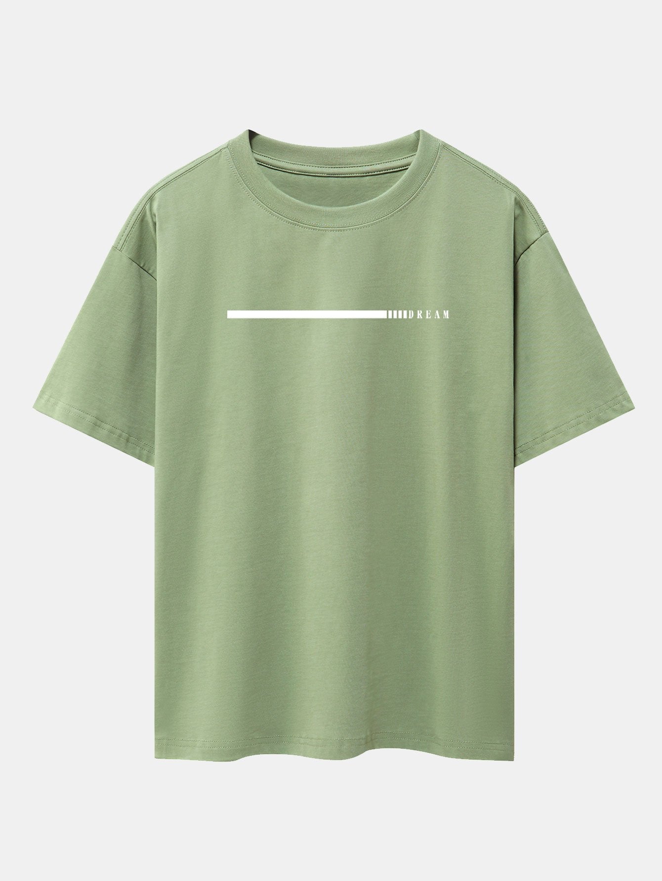 Dream Slogan Print Drop Shoulder Oversize T-Shirt - Naturzy