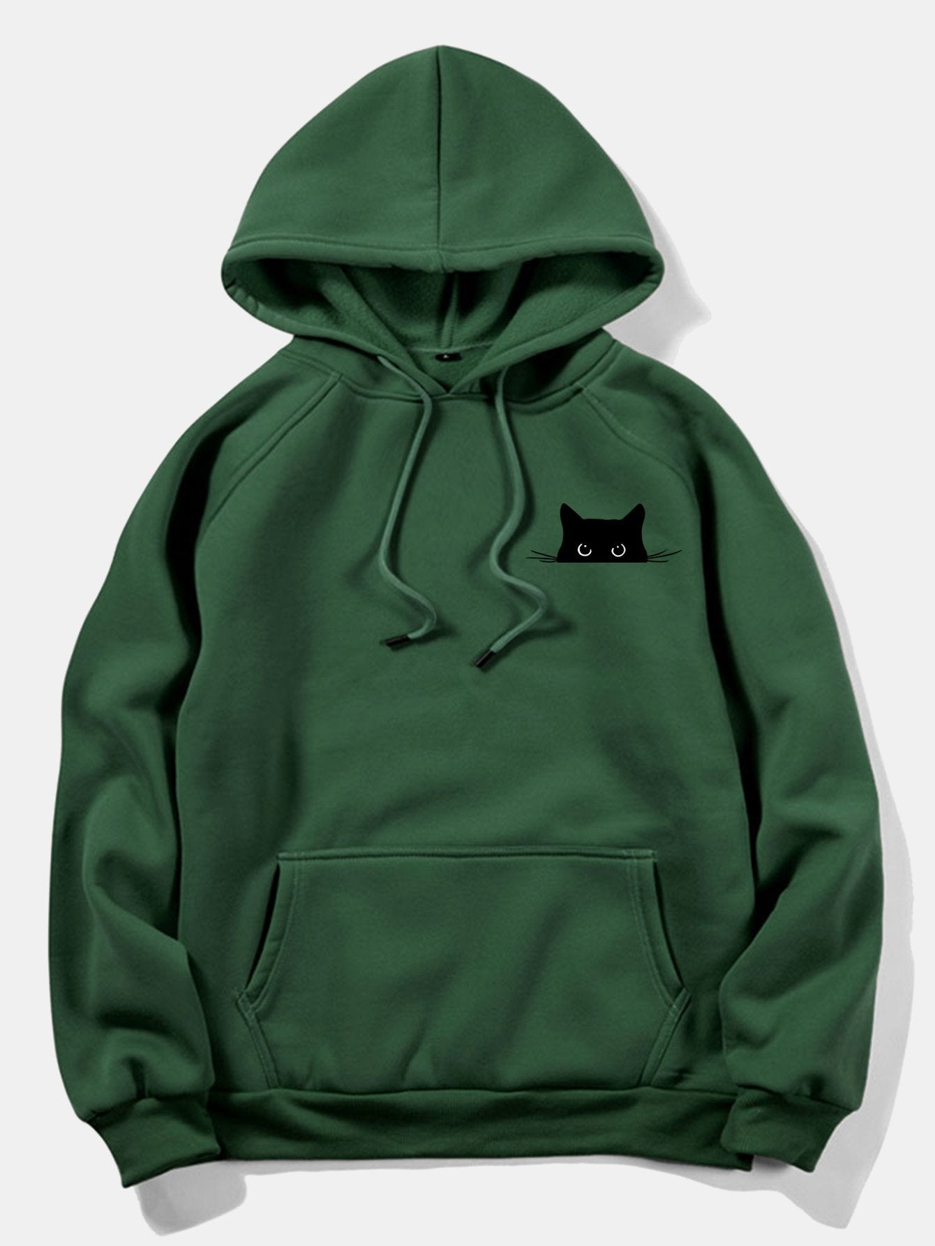 Black Cat Print Hoodie - Naturzy