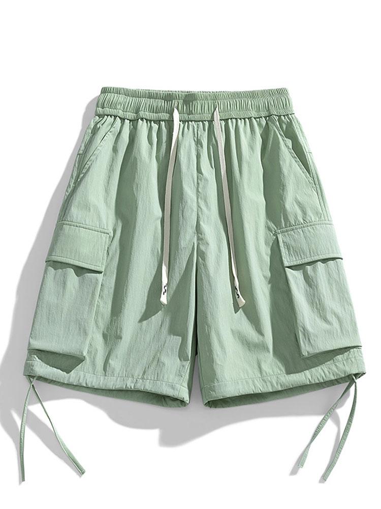 Drawstring Hem Cargo Shorts - Naturzy