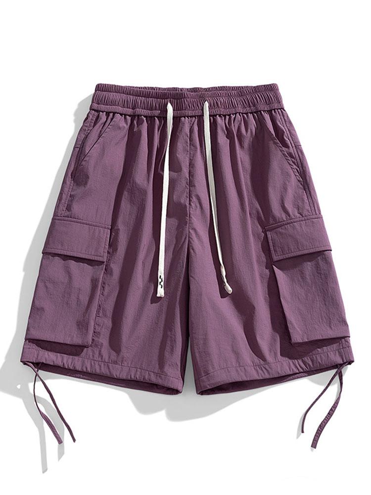 Drawstring Hem Cargo Shorts - Naturzy
