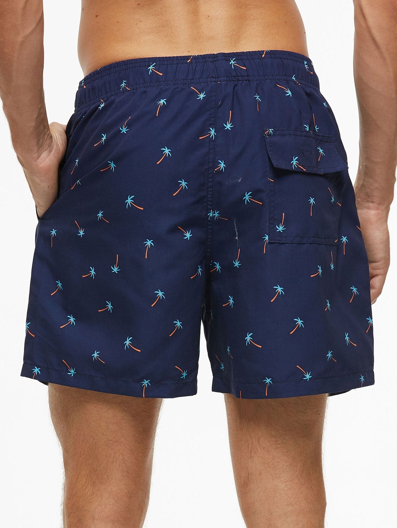 Palm Tree Print Swim Shorts - Naturzy
