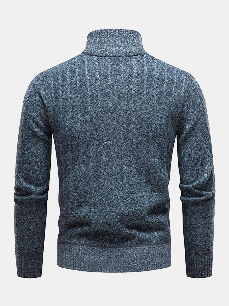 Textured Quarter Zip Sweater - Naturzy