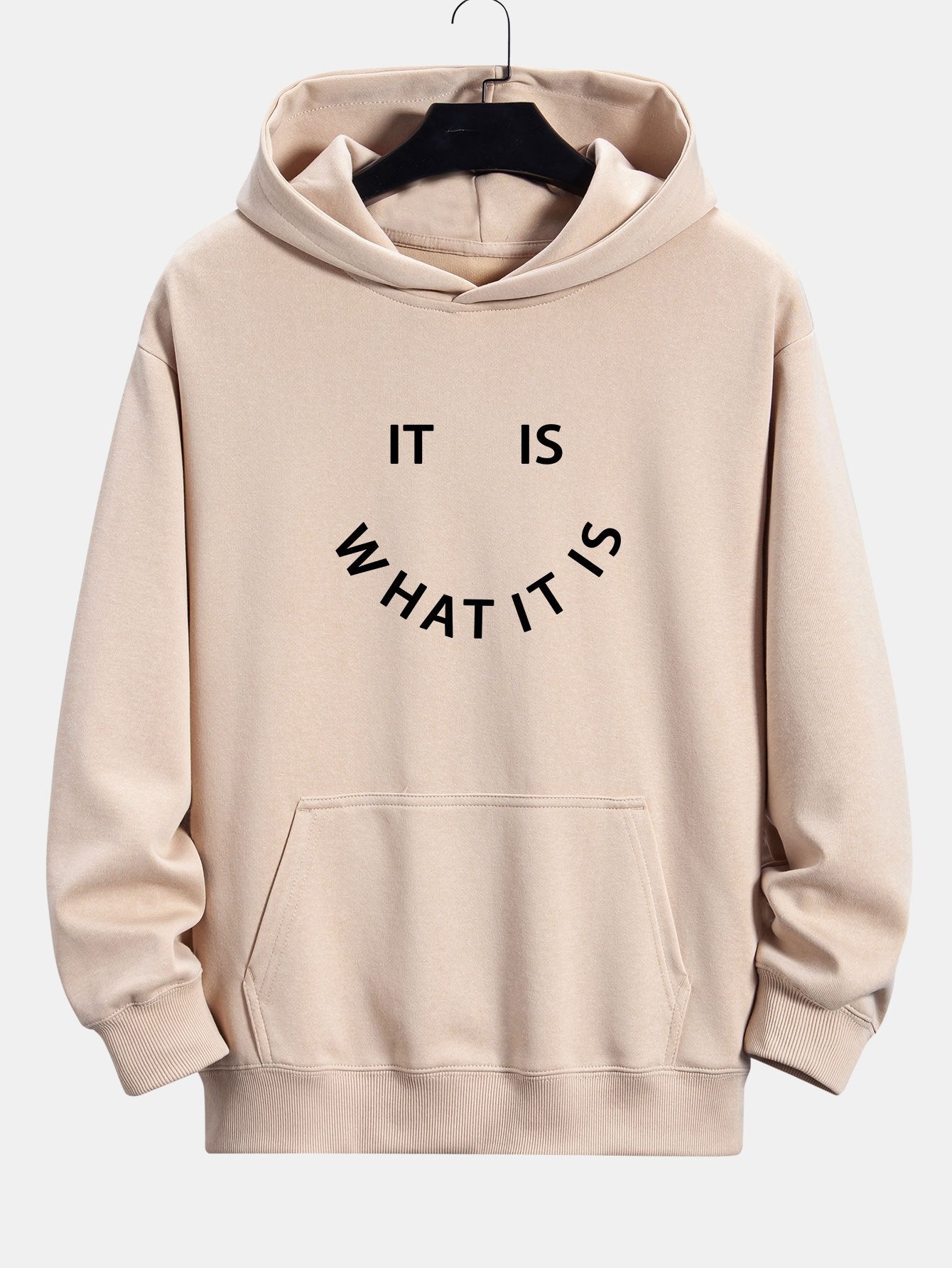 It Is What It Is Print Relax Fit Hoodie - Naturzy