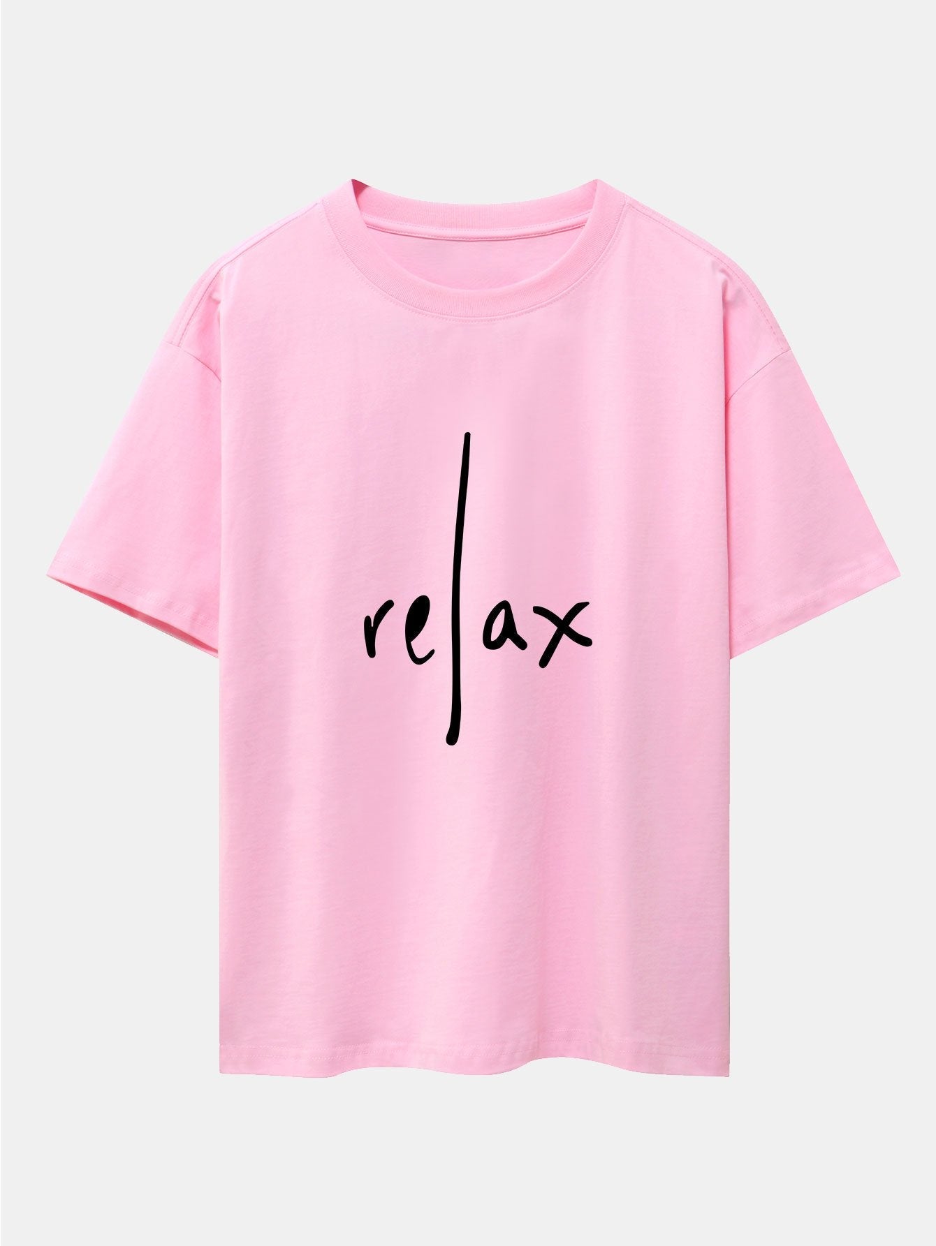 Relax Print Drop Shoulder Oversize T-Shirt - Naturzy