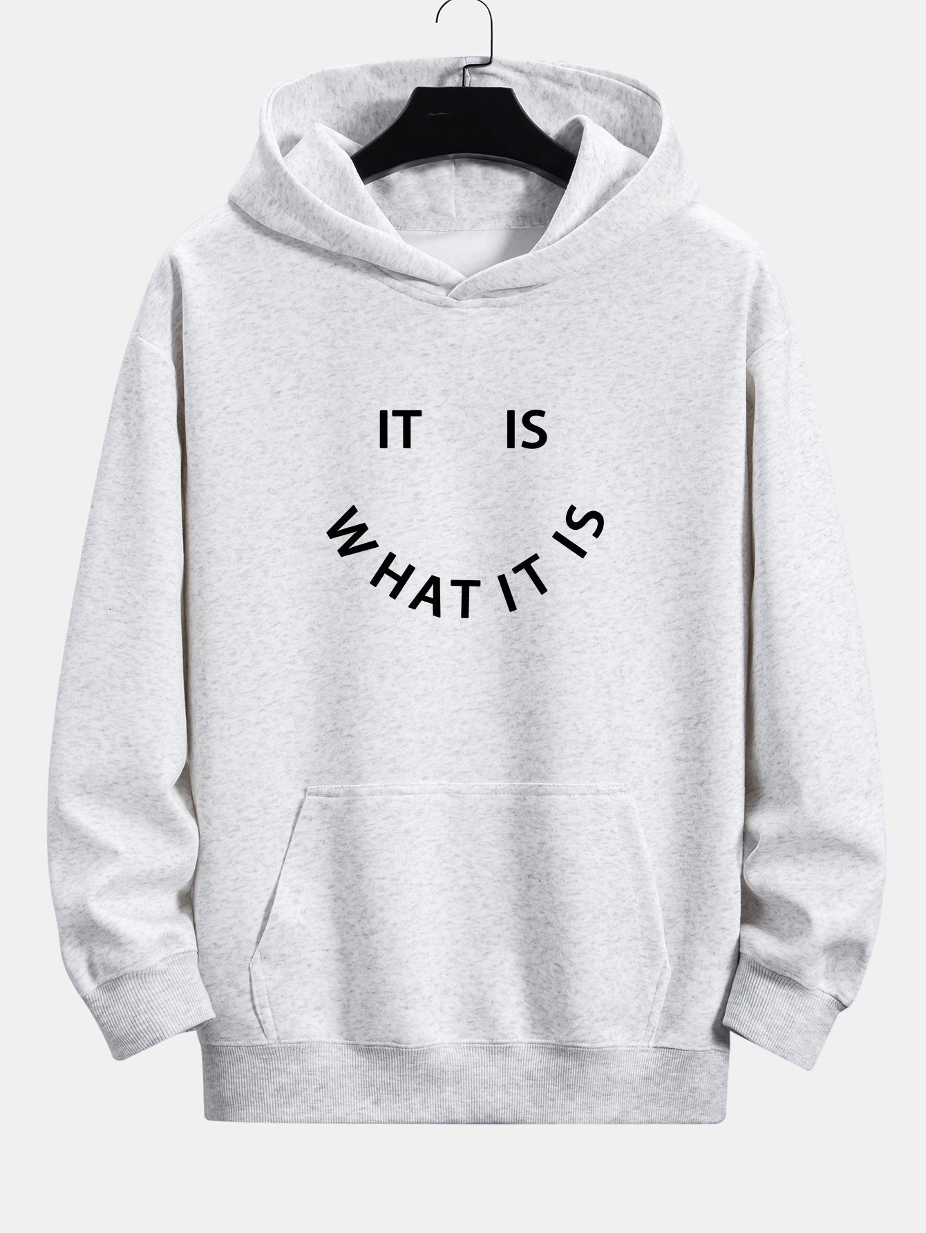 It Is What It Is Print Relax Fit Hoodie - Naturzy