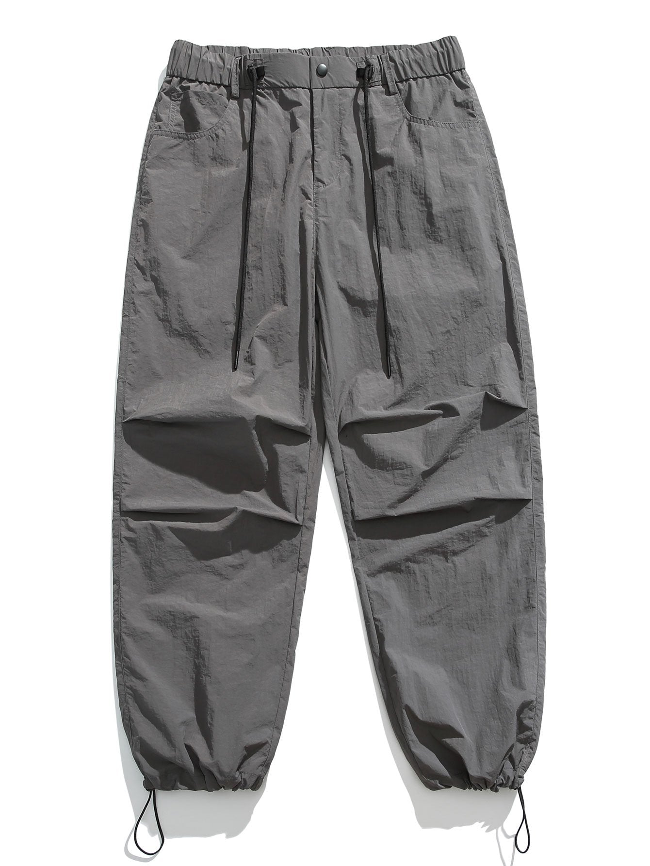 Elastic Waist Parachute Pants - Naturzy
