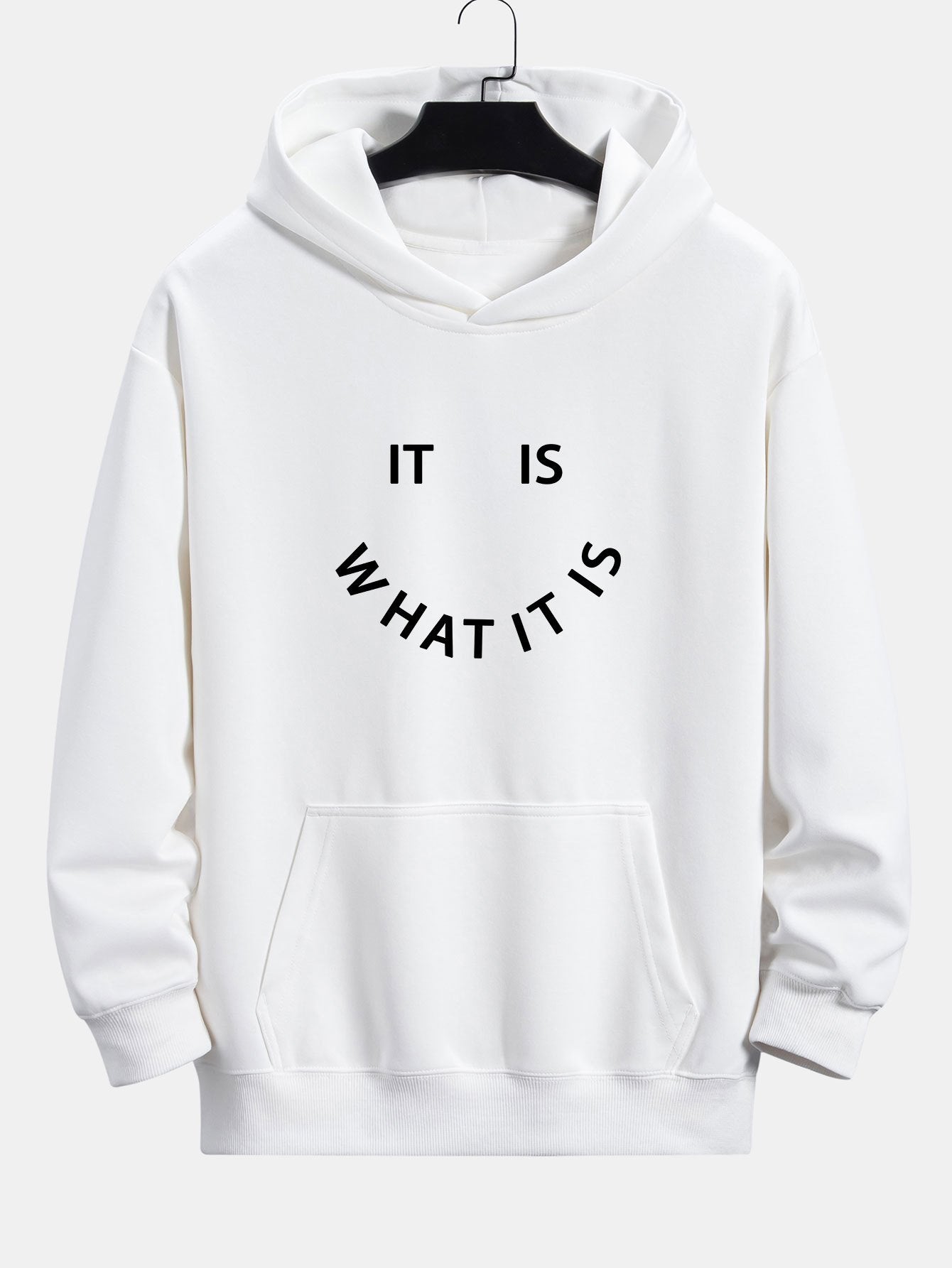It Is What It Is Print Relax Fit Hoodie - Naturzy
