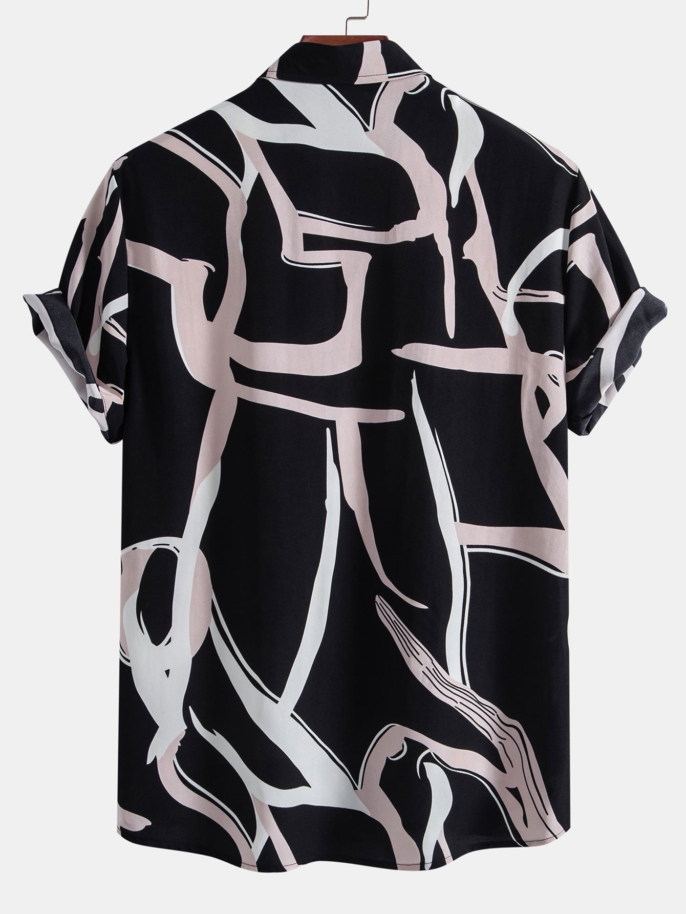 Abstract Print Button Up Shirt - Naturzy