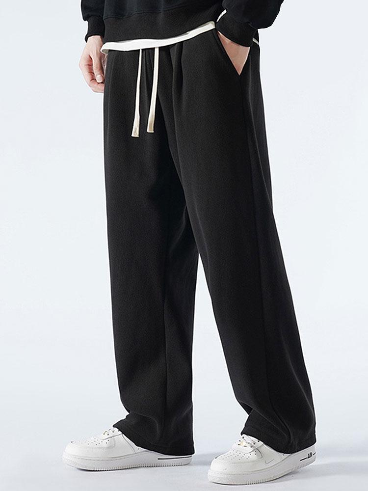 3 Pieces Polar Fleece Loose Fit Straight Leg Pants - Naturzy