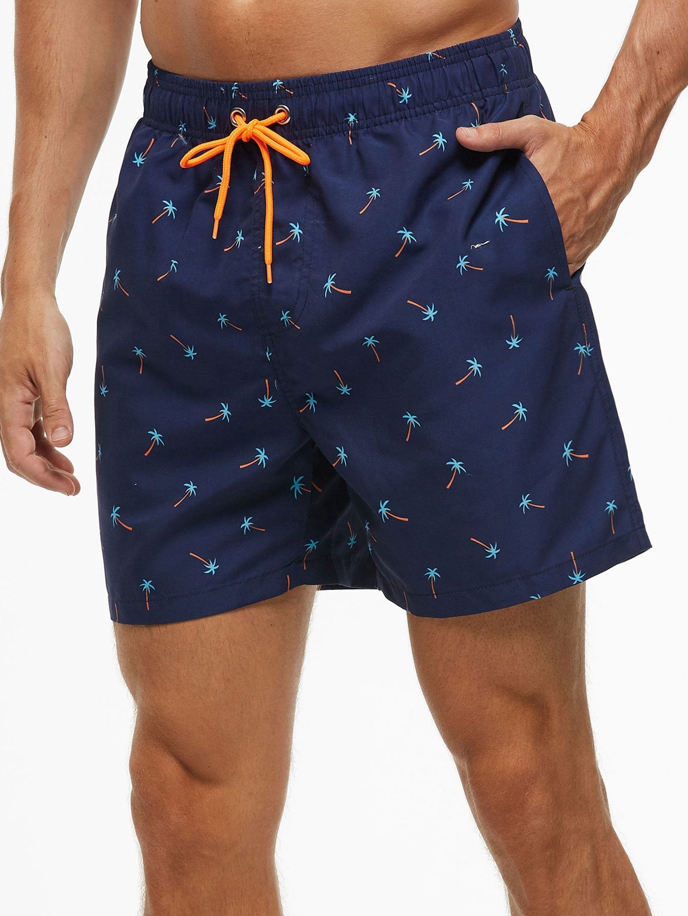 Palm Tree Print Swim Shorts - Naturzy