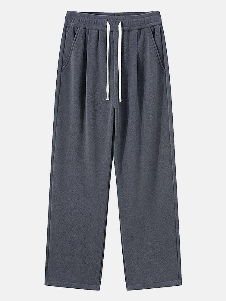 3 Pieces Polar Fleece Loose Fit Straight Leg Pants - Naturzy