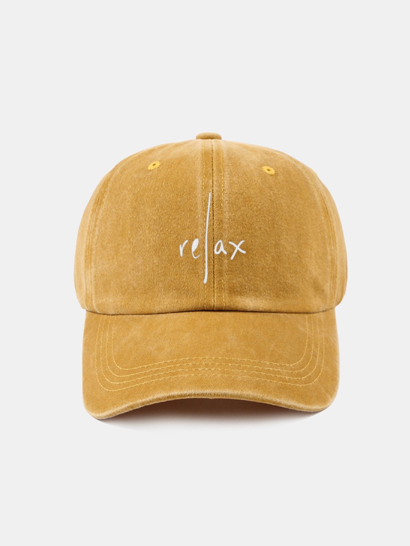 Relax Pattern Classic Retro Washed Distressed Cotton Baseball Cap - Naturzy