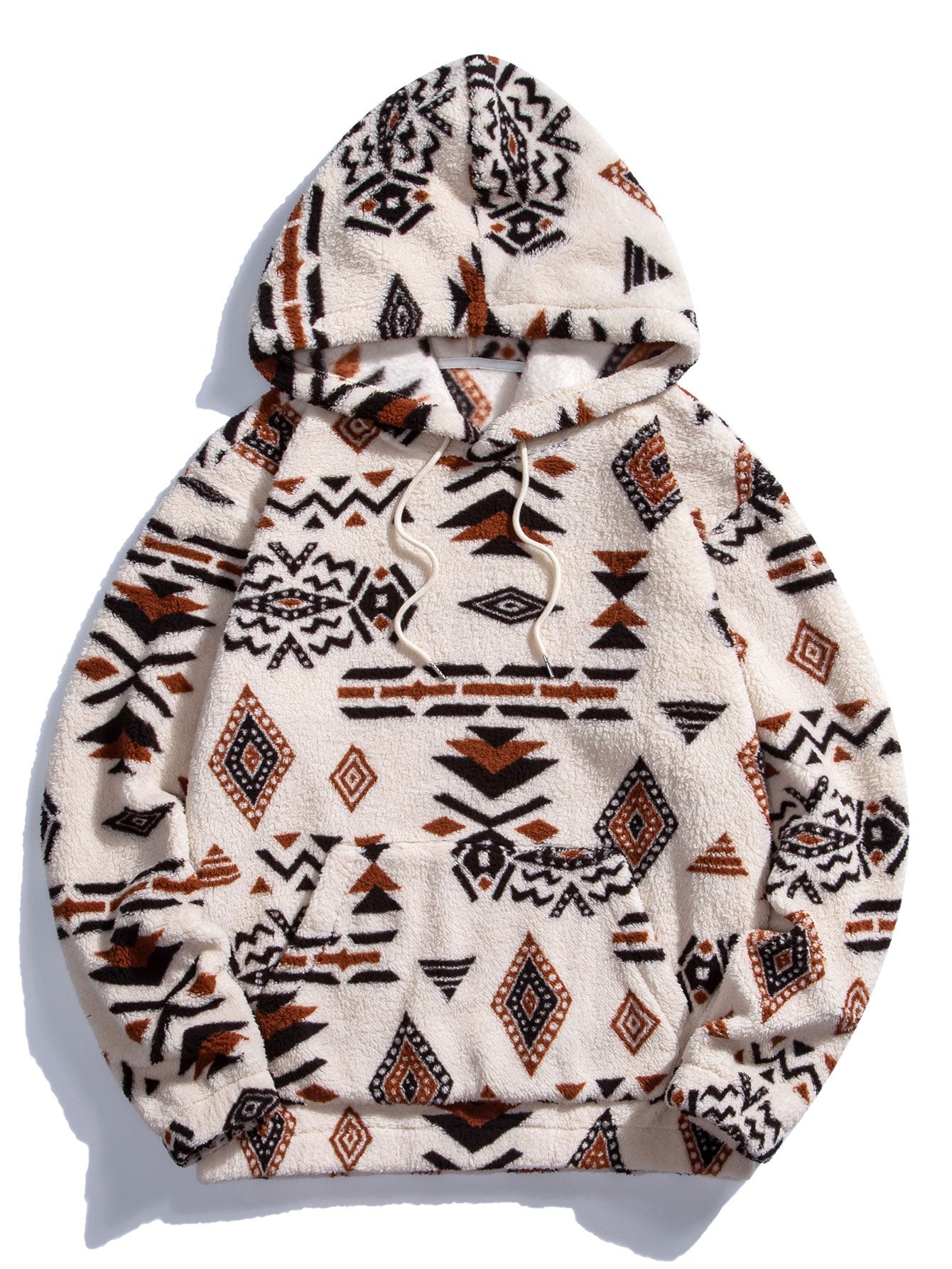 Aztec Print Teddy Hoodie - Naturzy
