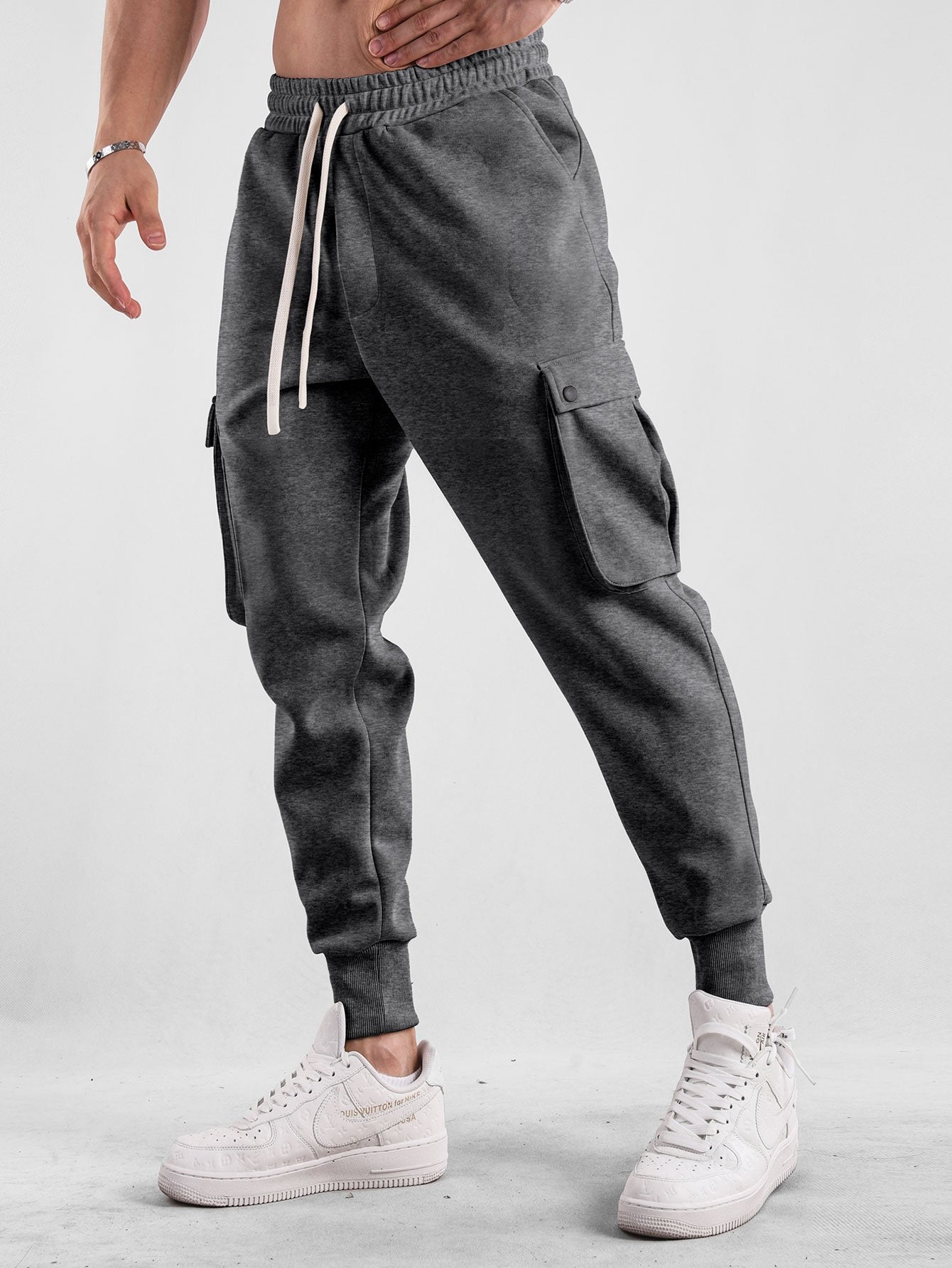 Drawstring Cargo Jogger Pants - Naturzy