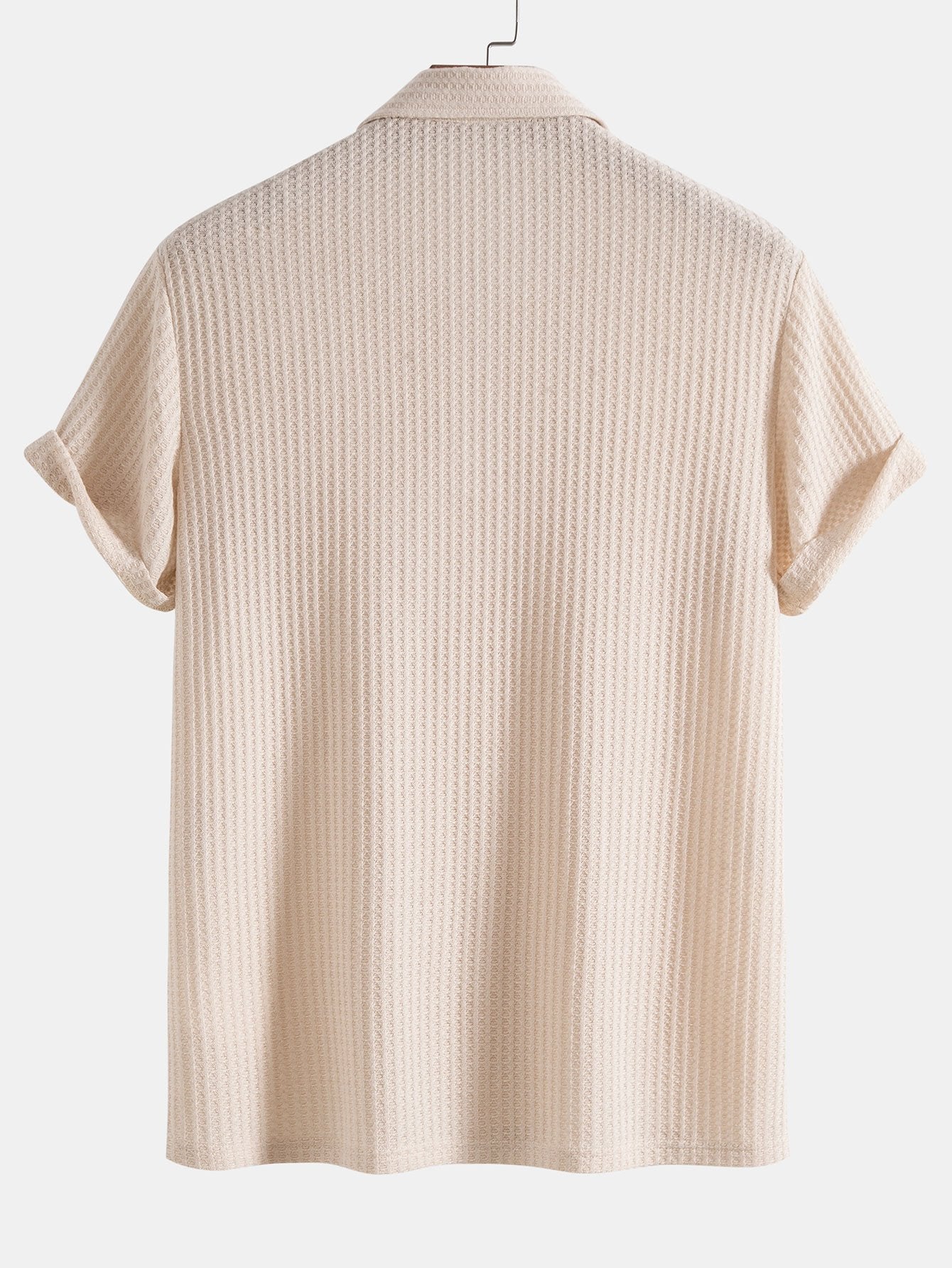 Knitted Waffle Polo Shirt - Naturzy