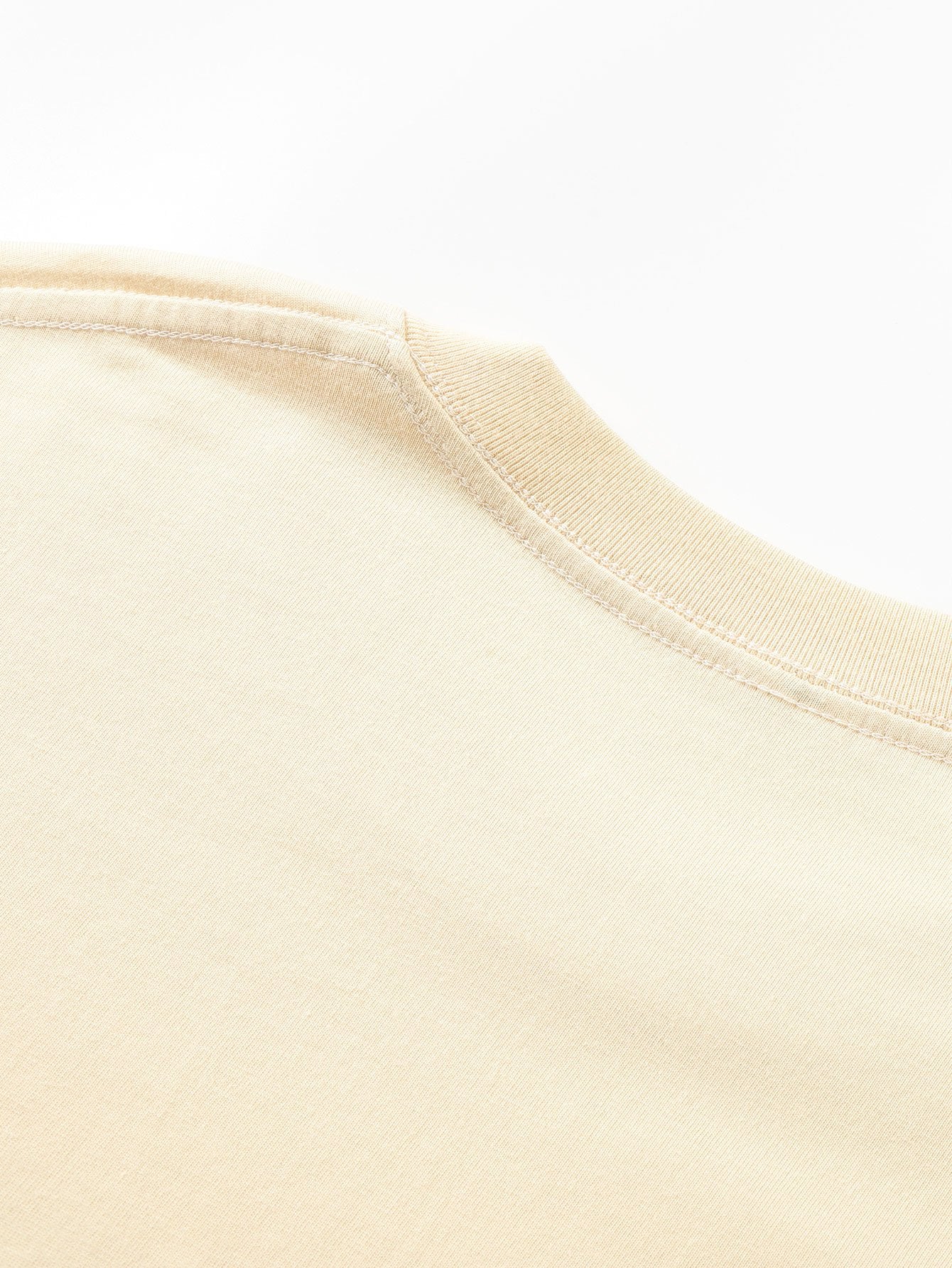 Basic Long Sleeve Heavy Weight Arc Hem T-Shirt - Naturzy