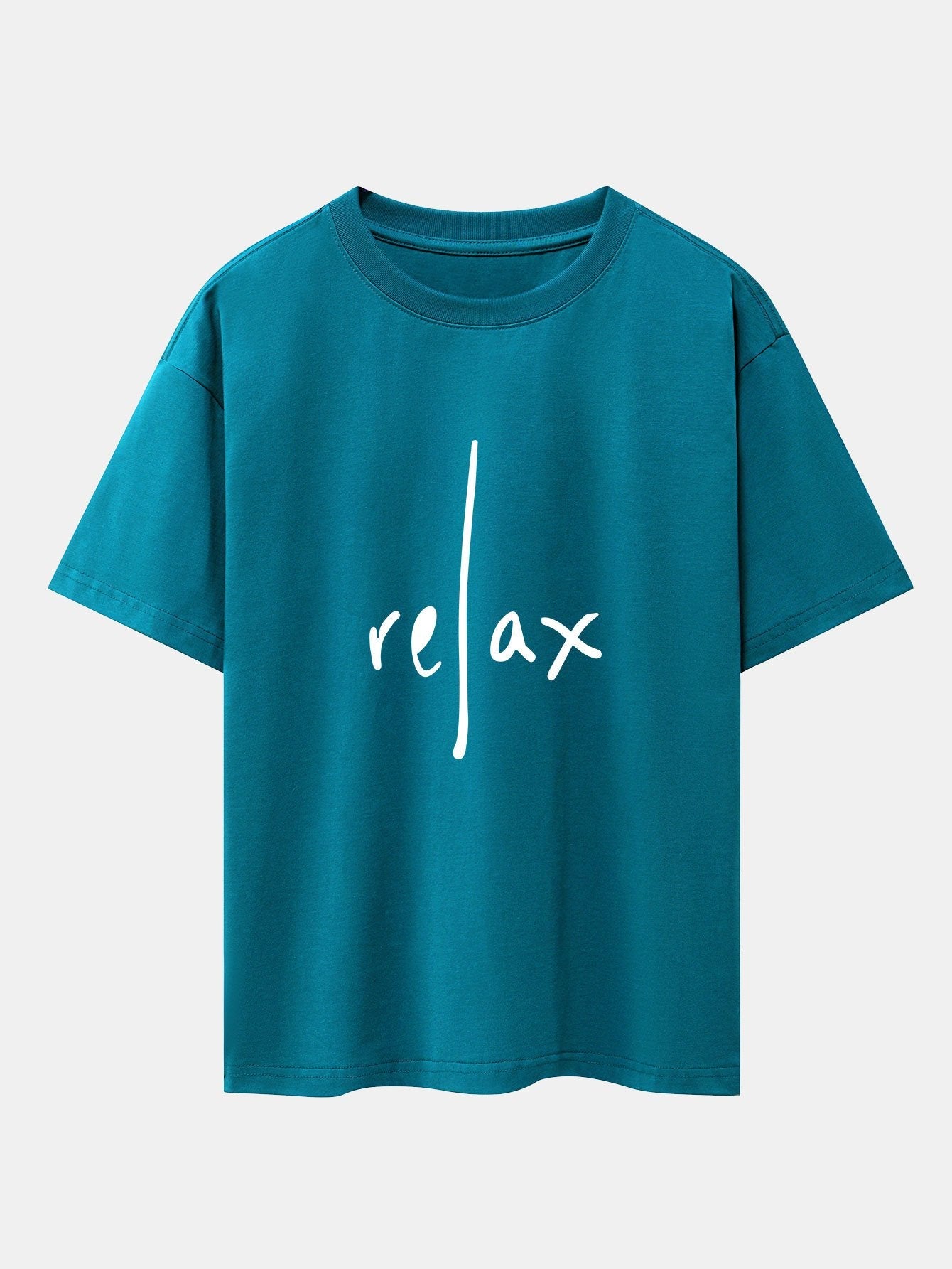 Relax Print Drop Shoulder Oversize T-Shirt - Naturzy