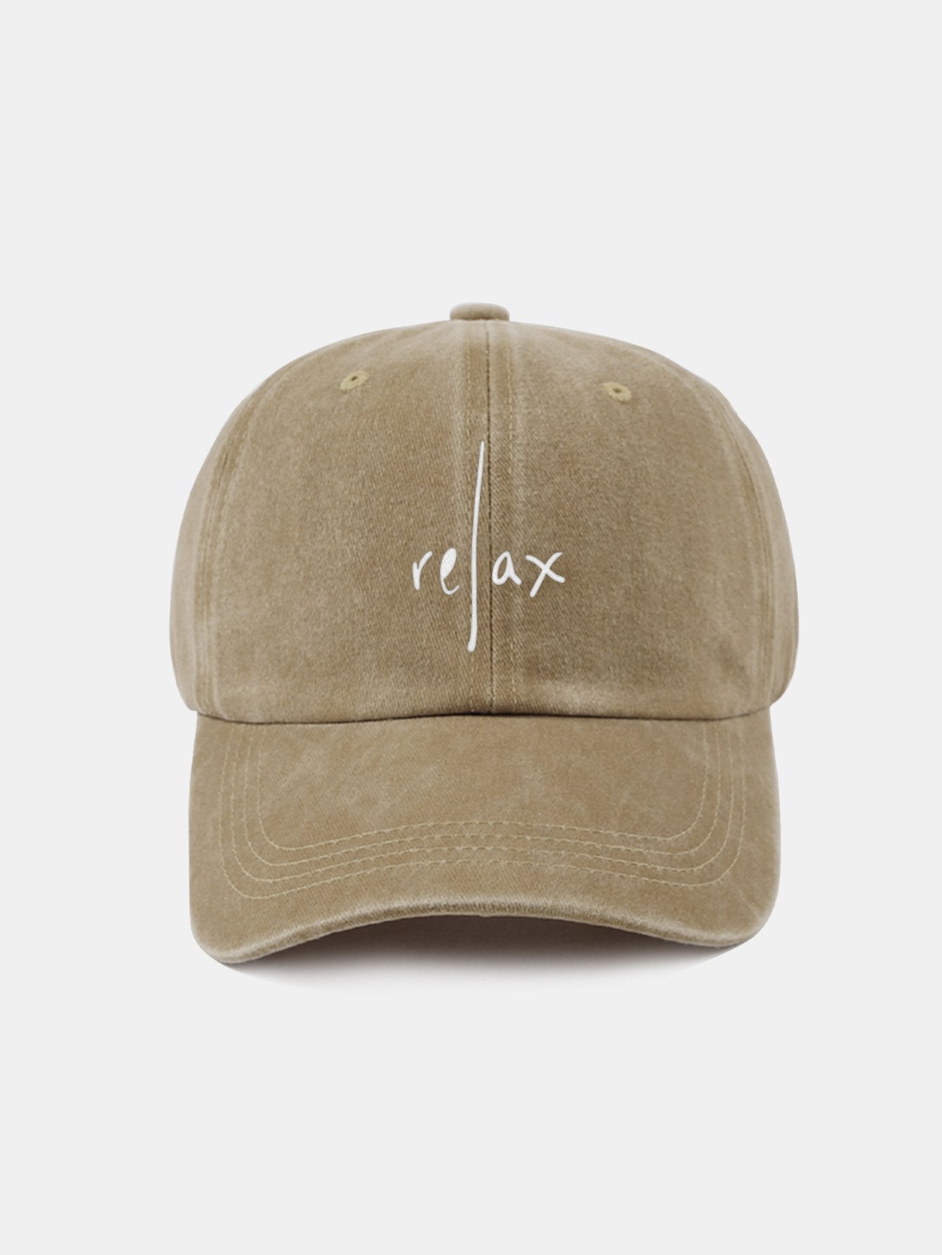 Relax Pattern Classic Retro Washed Distressed Cotton Baseball Cap - Naturzy
