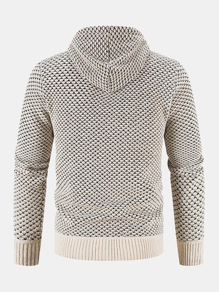 Teddy Lined Textured Hooded Sweater - Naturzy