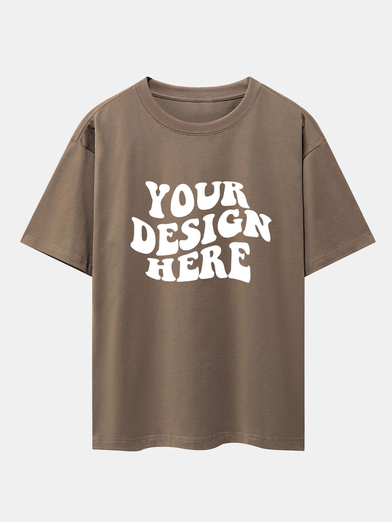 Your Design Here Print Drop Shoulder Oversize T-Shirt - Naturzy