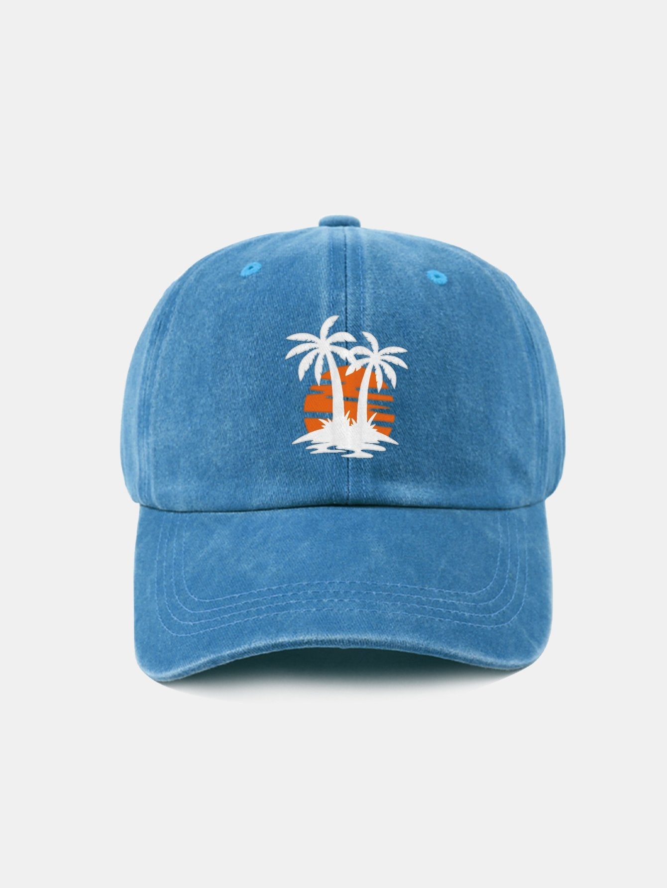 Coconut tree sunset pattern classic retro washed cotton casual baseball cap - Naturzy