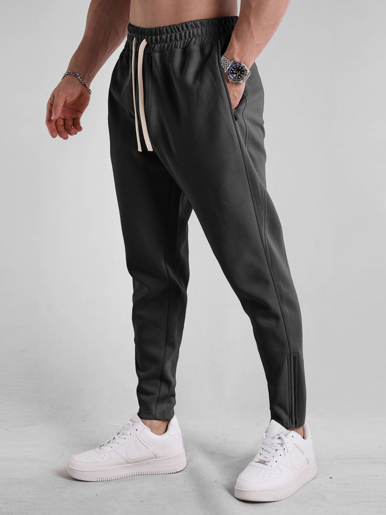 Zip Hem Jogger Pants - Naturzy