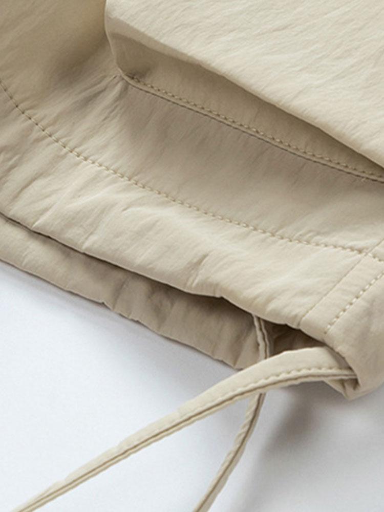 Drawstring Hem Cargo Shorts - Naturzy