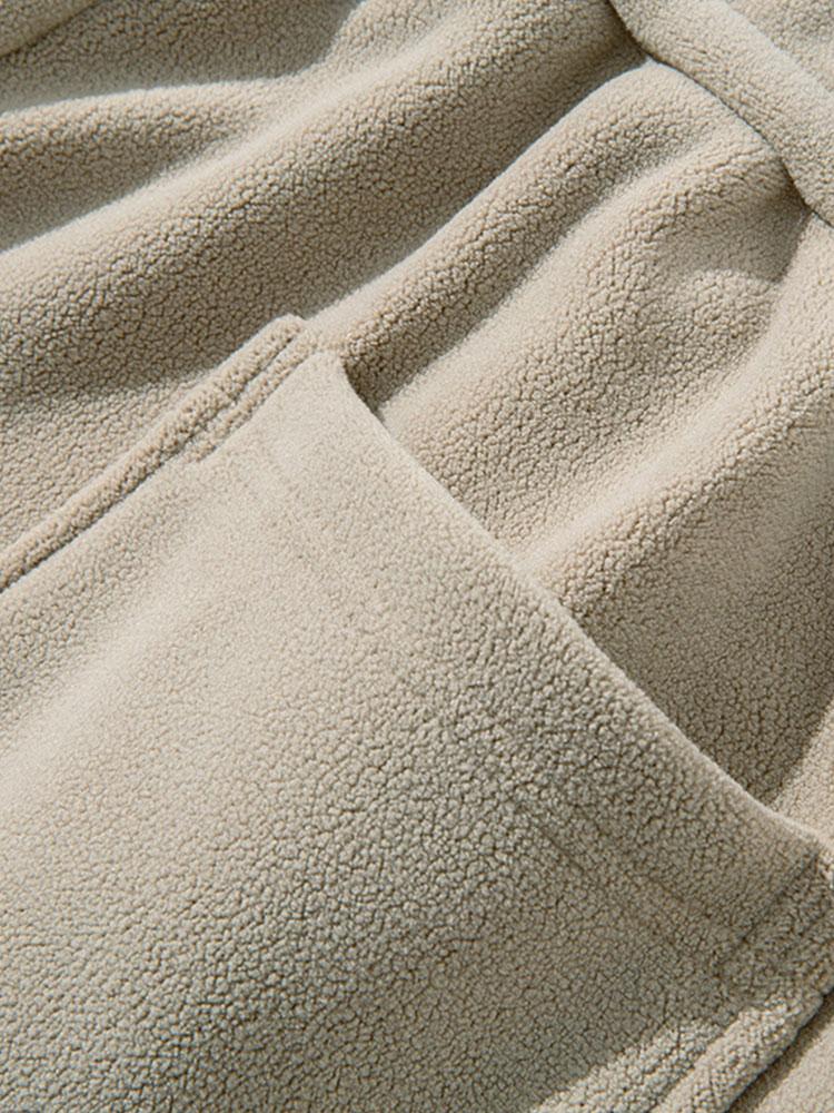 3 Pieces Polar Fleece Loose Fit Straight Leg Pants - Naturzy