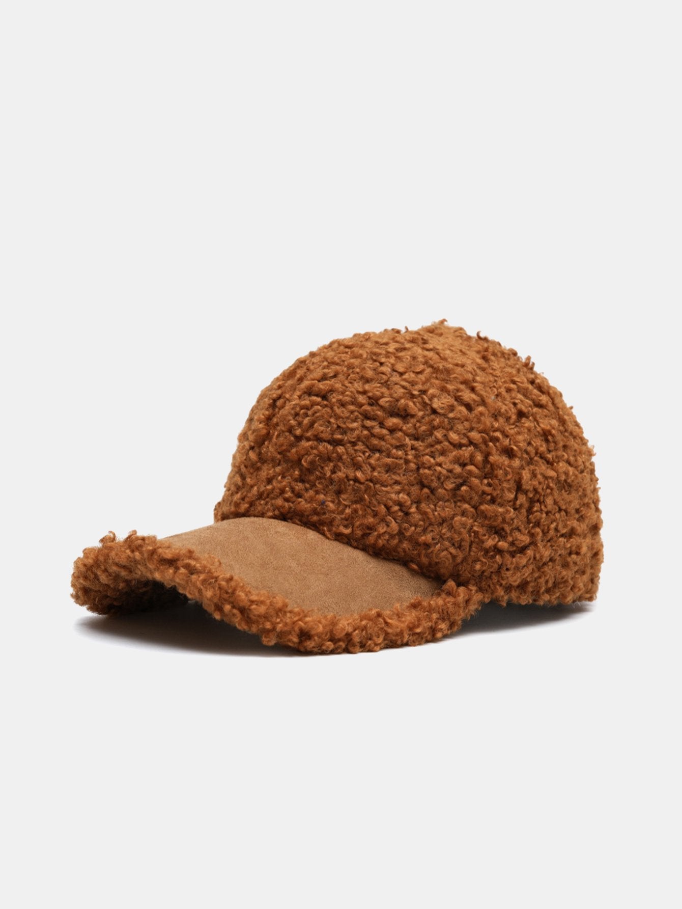 Solid Color Teddy Plush Baseball Cap - Naturzy