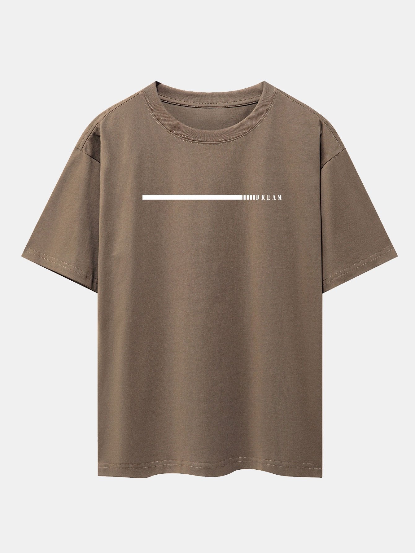 Dream Slogan Print Drop Shoulder Oversize T-Shirt - Naturzy