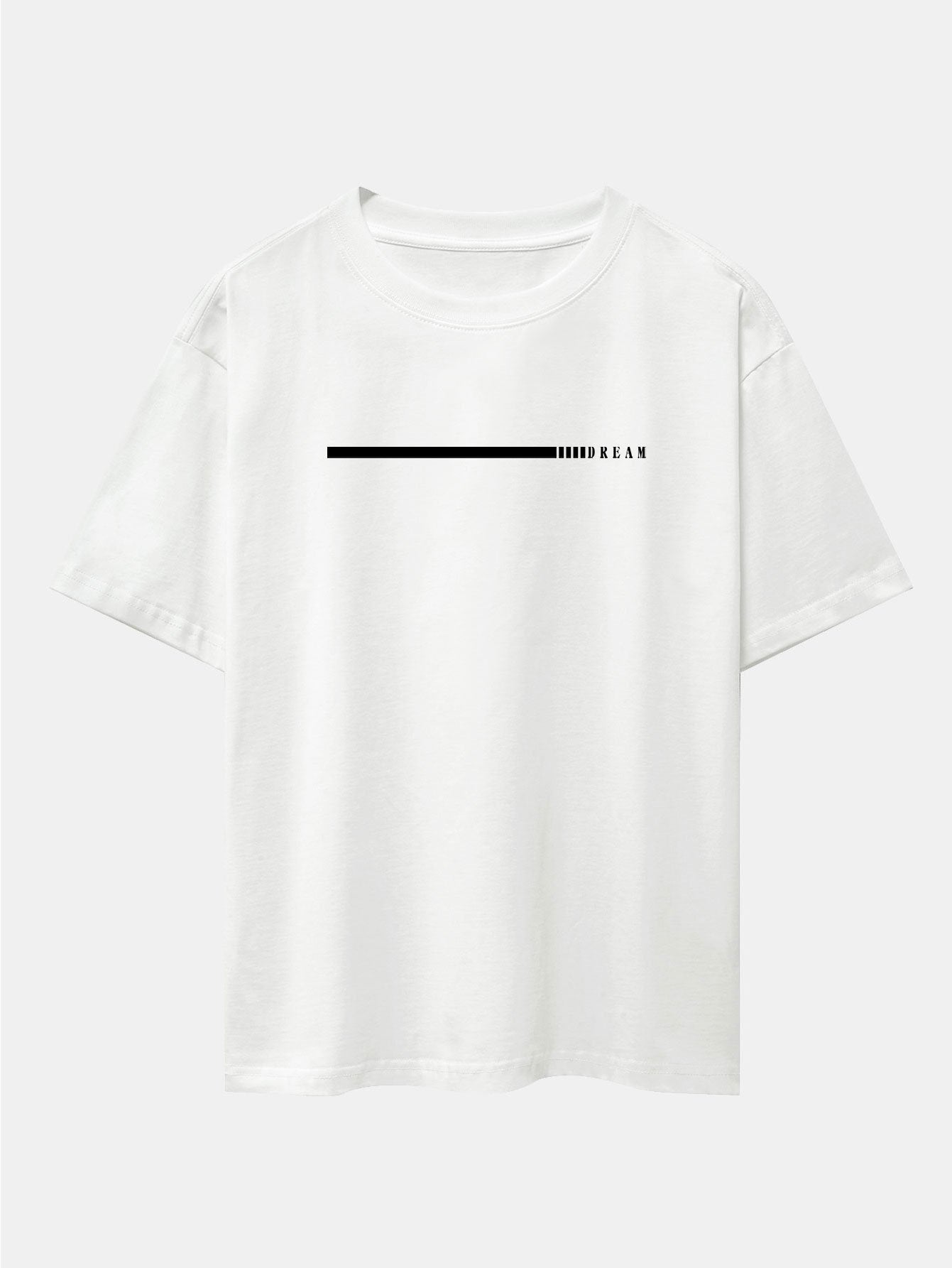 Dream Slogan Print Drop Shoulder Oversize T-Shirt - Naturzy