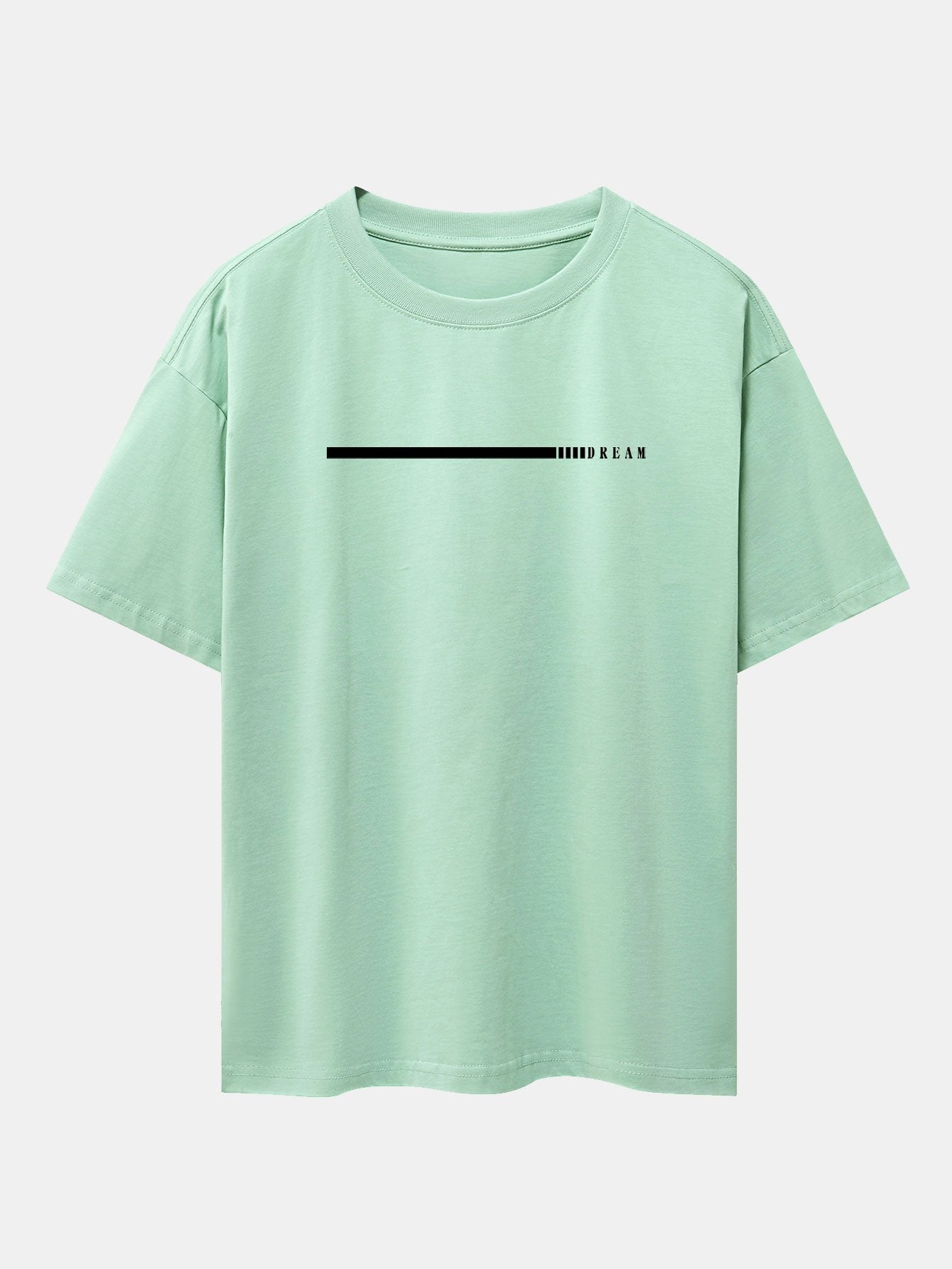 Dream Slogan Print Drop Shoulder Oversize T-Shirt - Naturzy