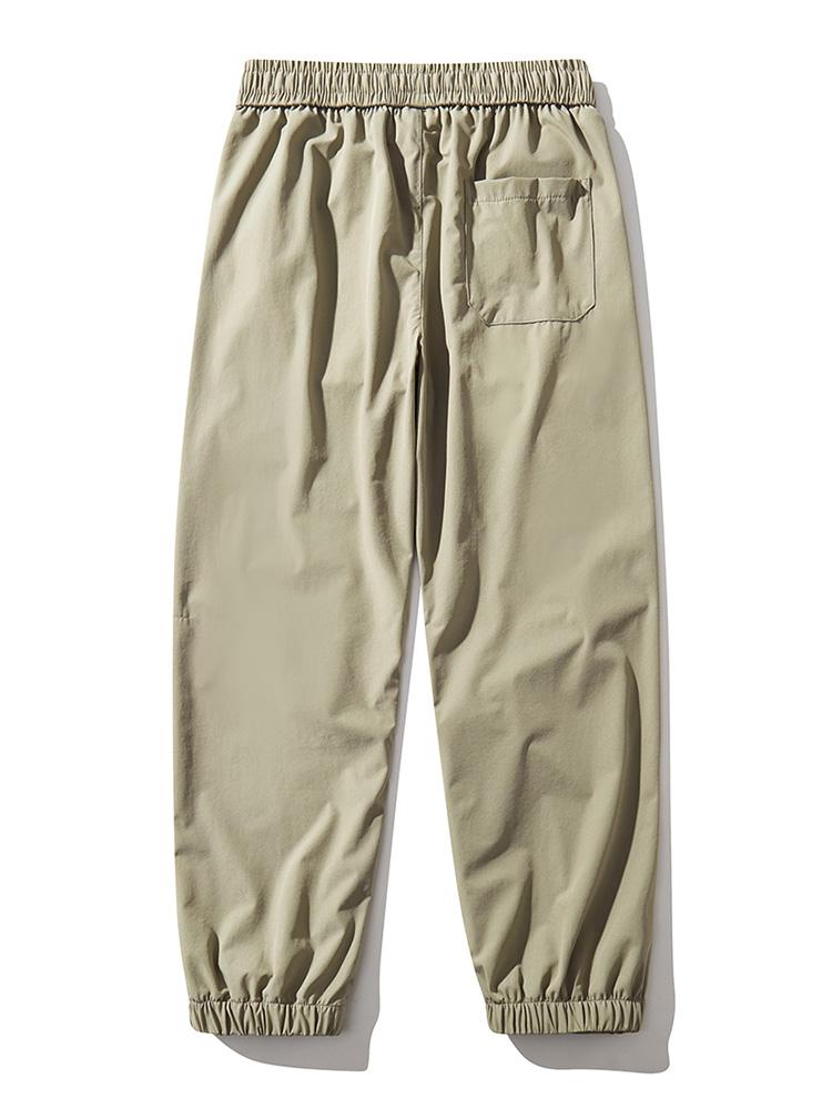 Elastic Waist Parachute Cargo Pants - Naturzy