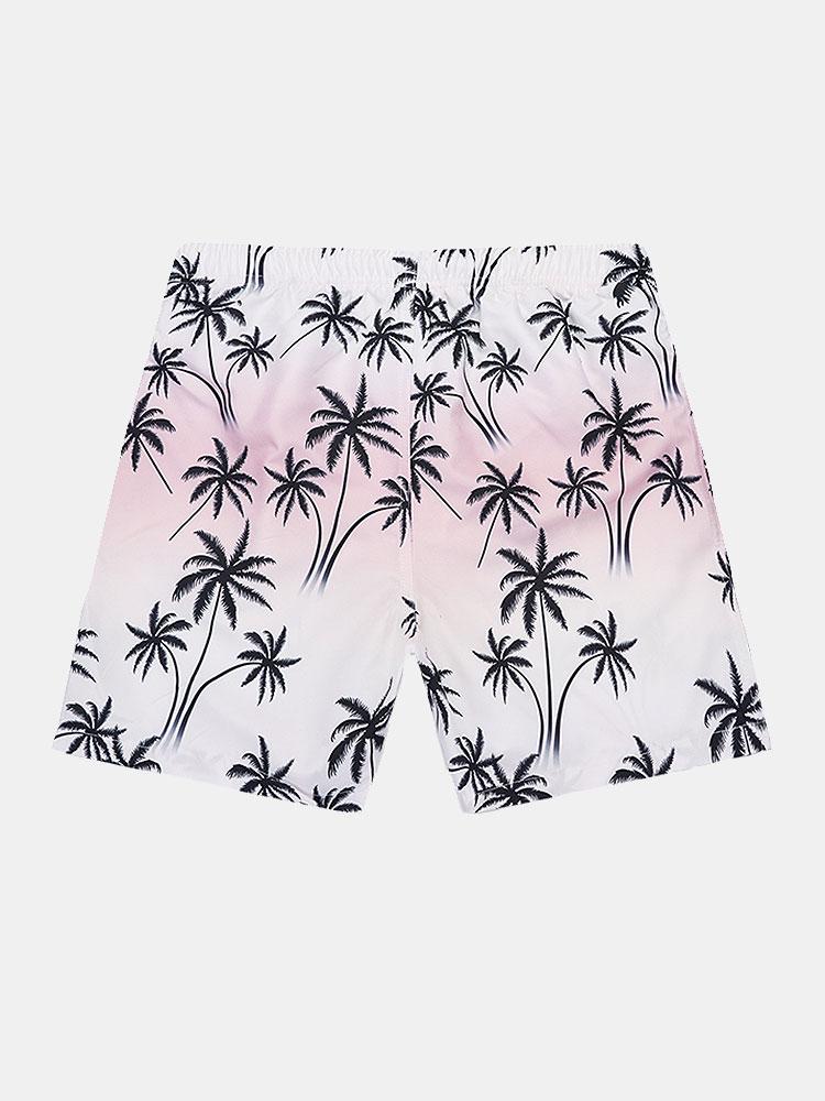 Palm Tree Print Swim Shorts - Naturzy