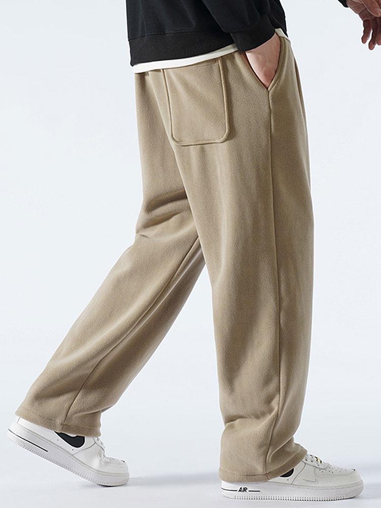 3 Pieces Polar Fleece Loose Fit Straight Leg Pants - Naturzy