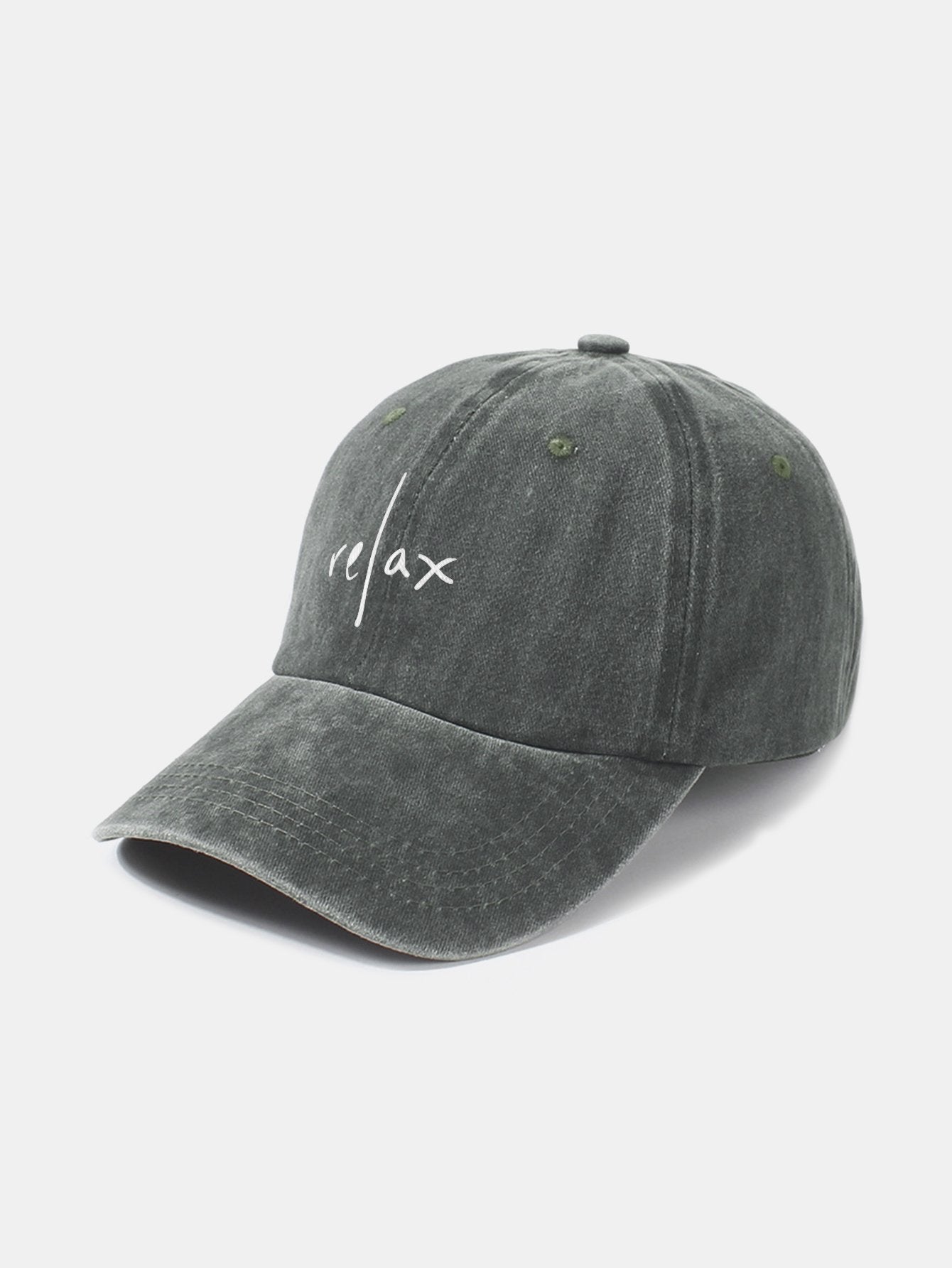 Relax Pattern Classic Retro Washed Distressed Cotton Baseball Cap - Naturzy
