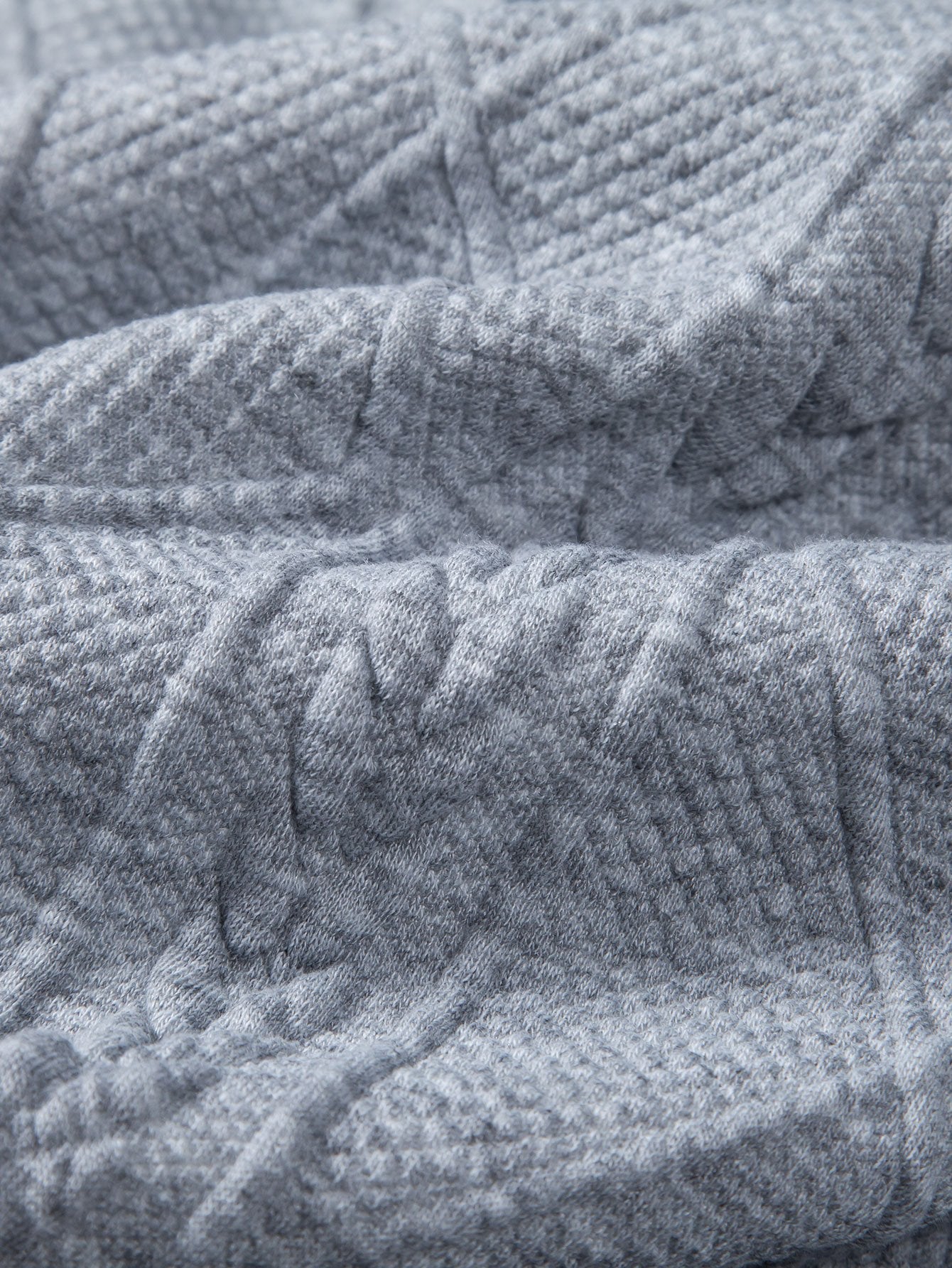 Relax Fit Geometric Jacquard Hoodie - Naturzy