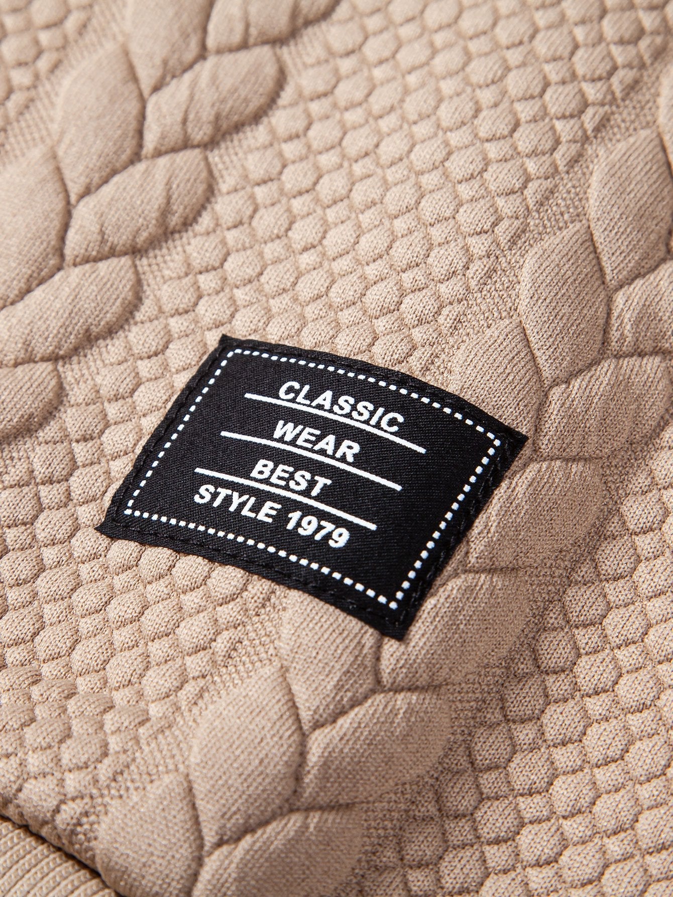 Relax Fit Wheat Jacquard Hoodie - Naturzy