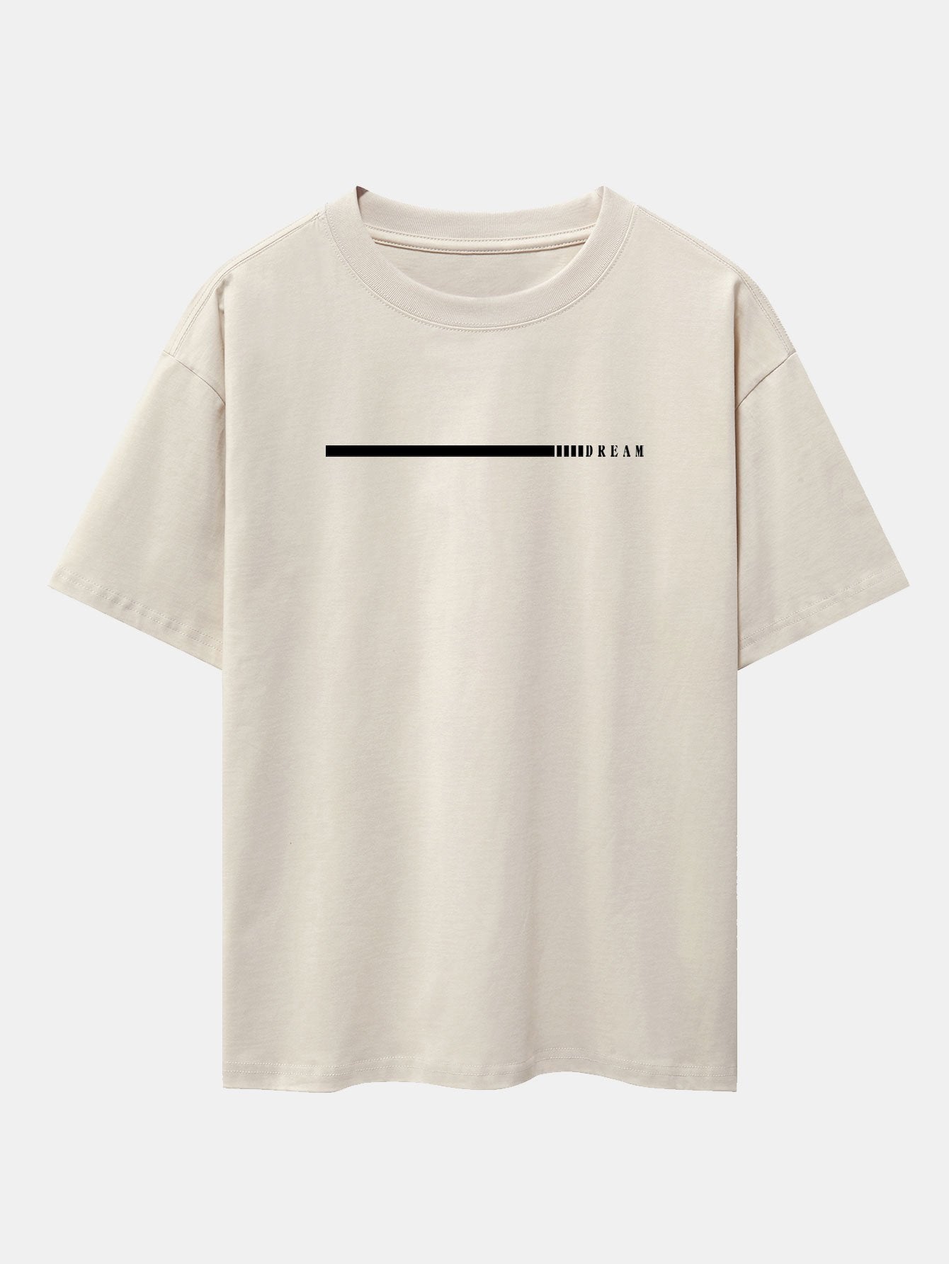 Dream Slogan Print Drop Shoulder Oversize T-Shirt - Naturzy