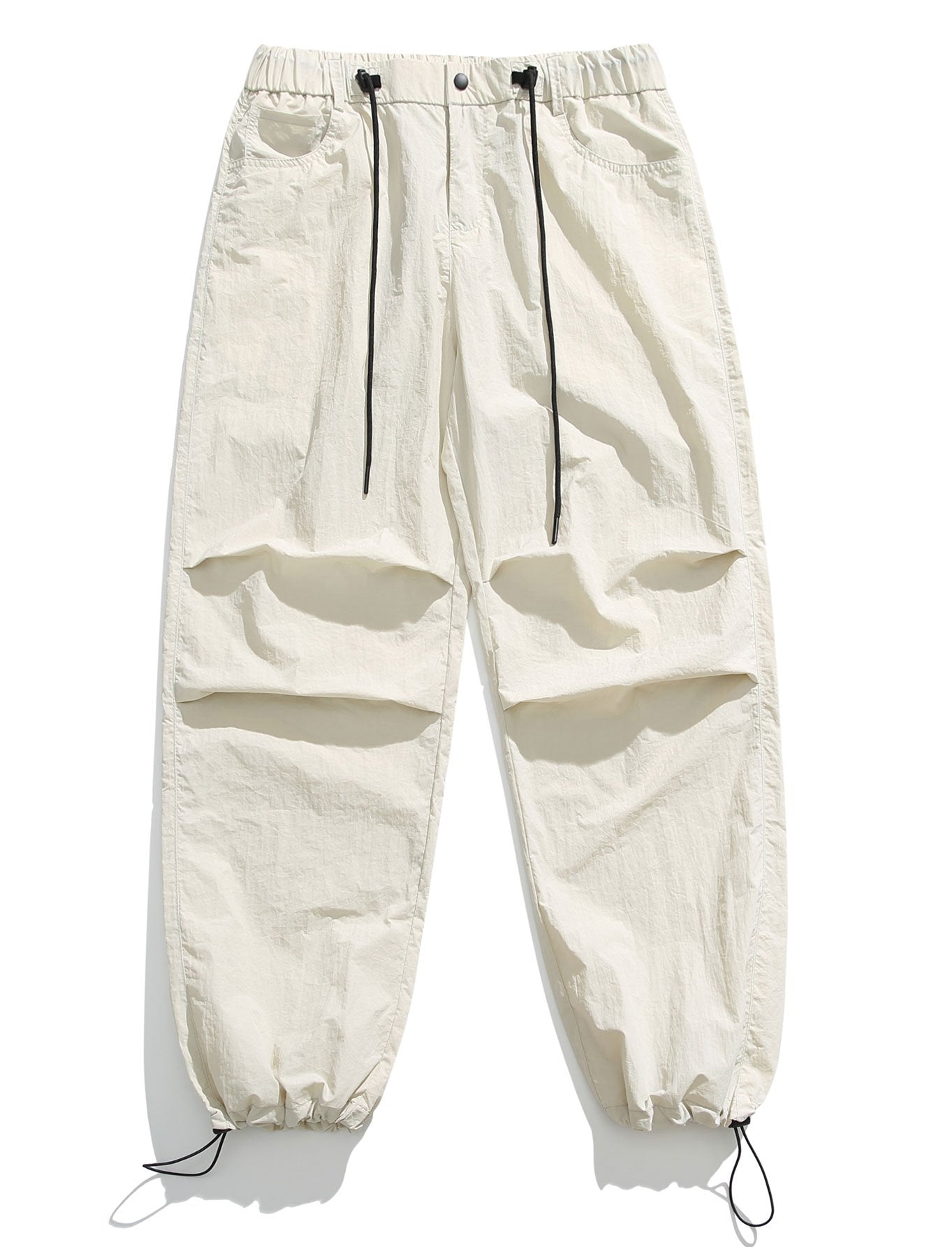 Elastic Waist Parachute Pants - Naturzy