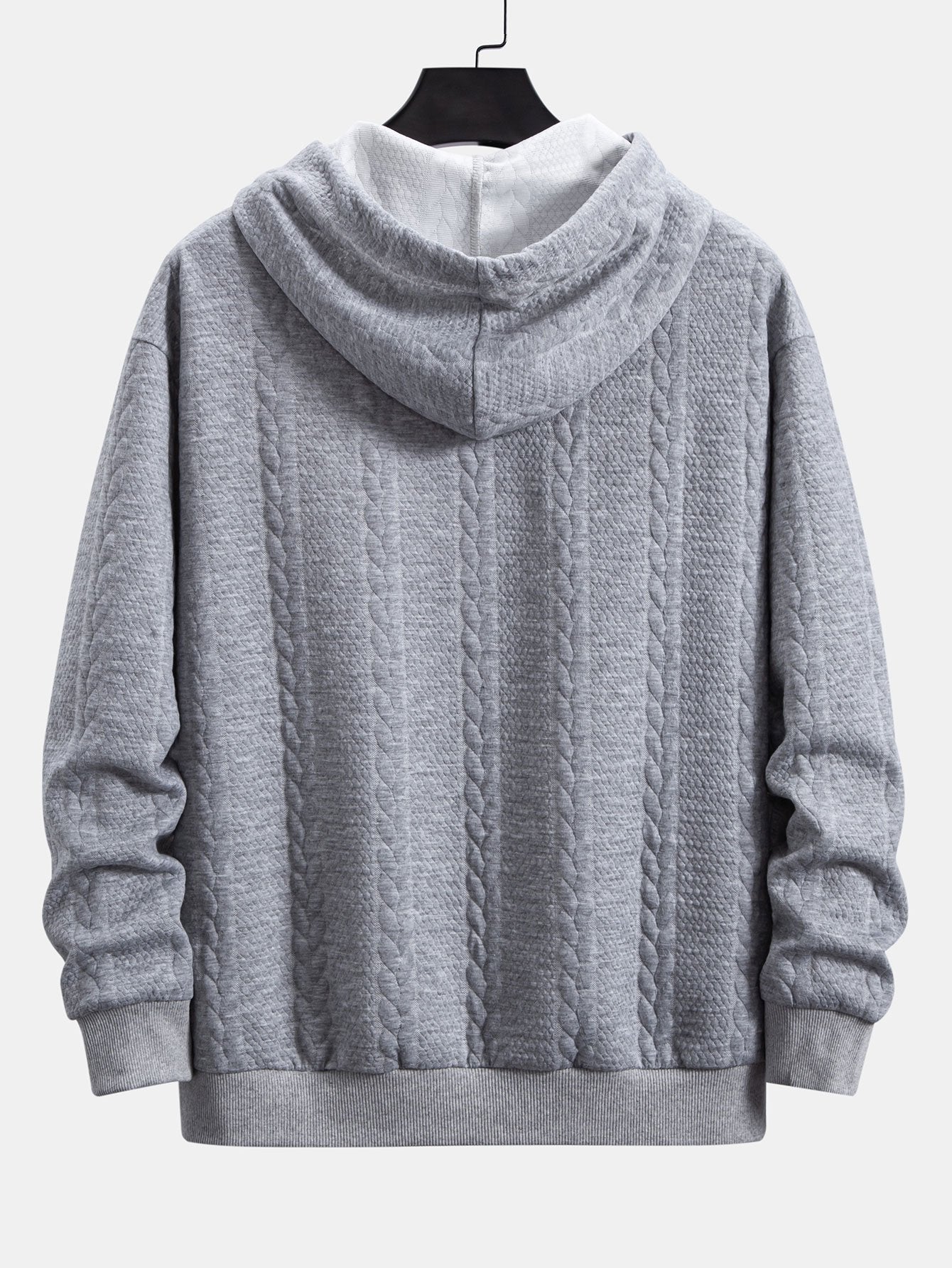 Relax Fit Wheat Jacquard Hoodie - Naturzy