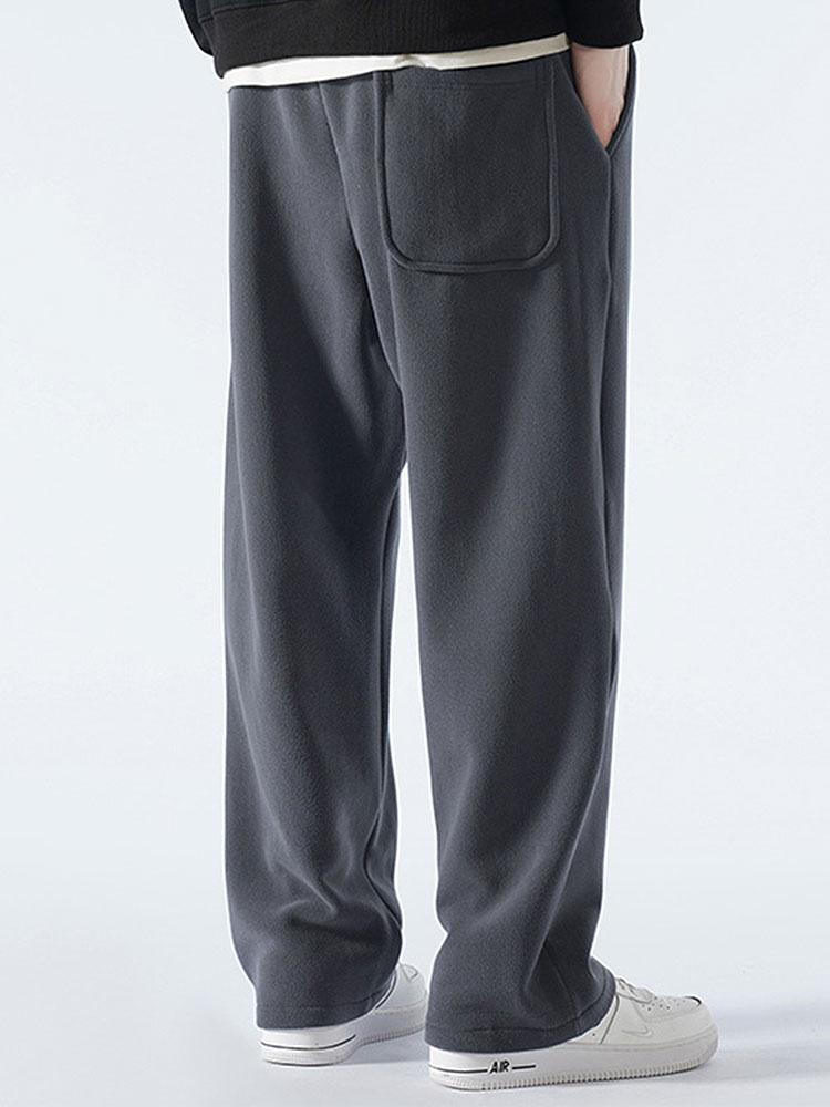 3 Pieces Polar Fleece Loose Fit Straight Leg Pants - Naturzy