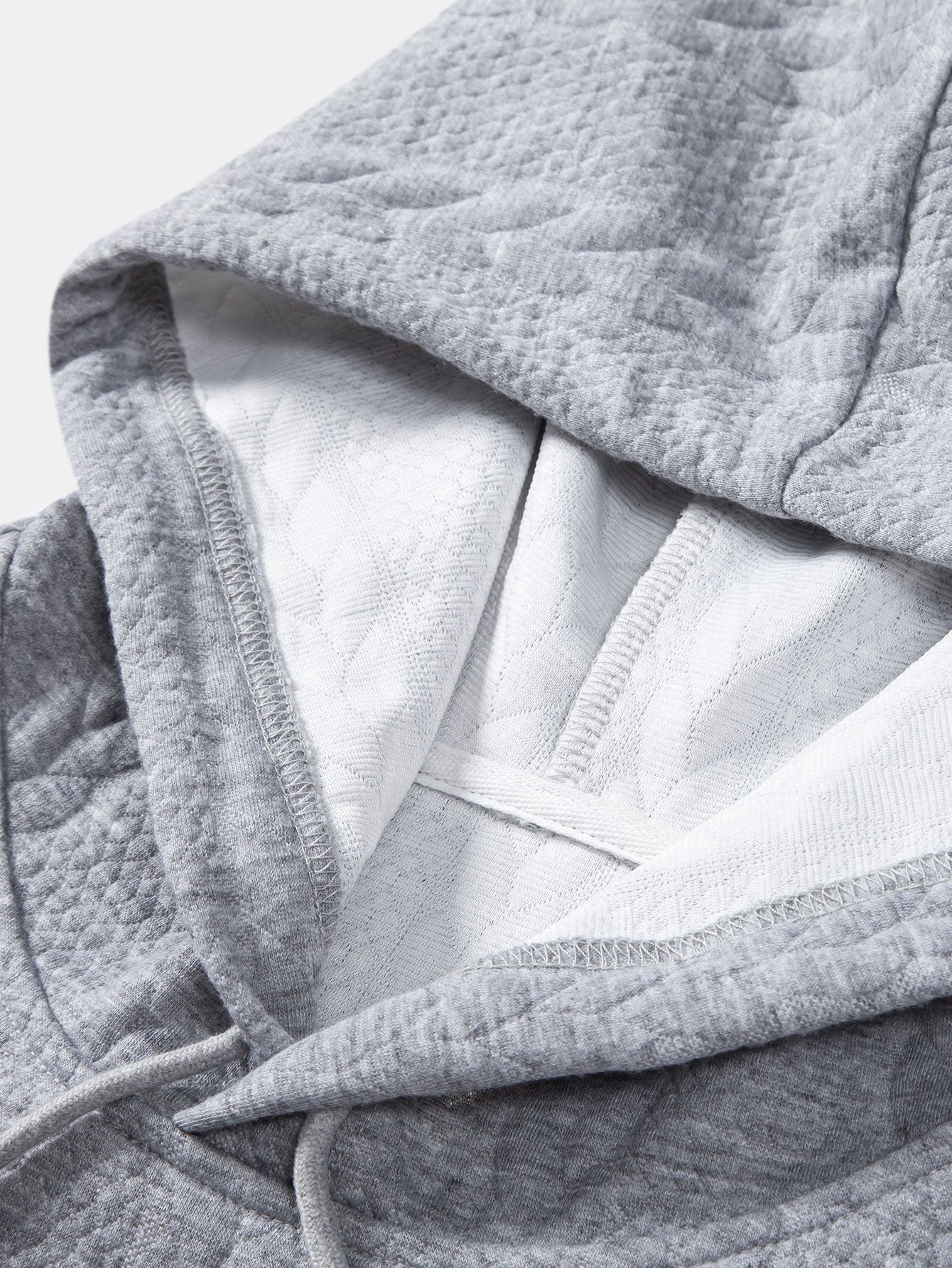 Relax Fit Wheat Jacquard Hoodie - Naturzy