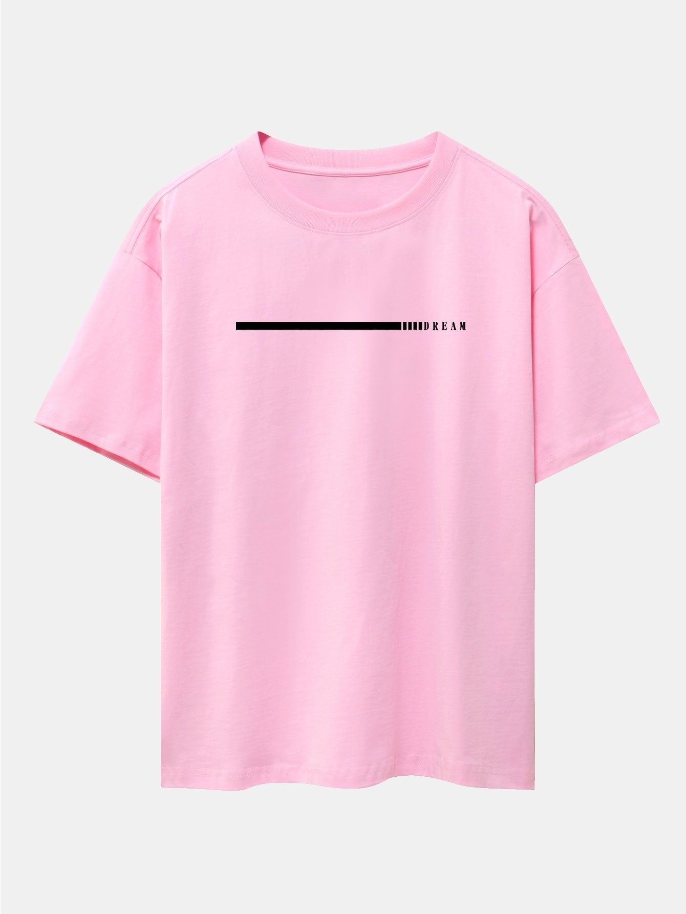 Dream Slogan Print Drop Shoulder Oversize T-Shirt - Naturzy